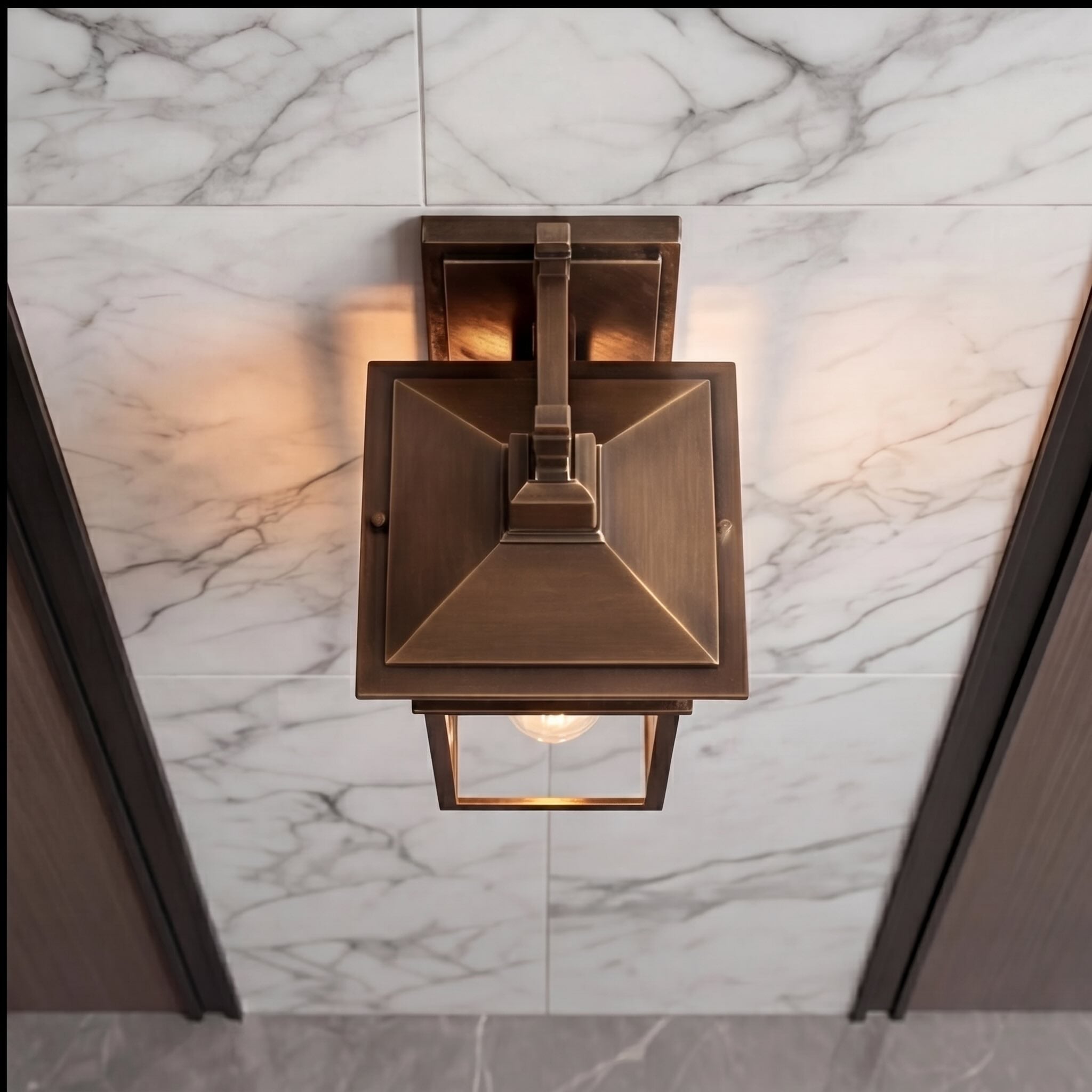 Classical Retro Outdoor Wall Light Sconce Waterproof Aluminum Glass E27 Bulb for Aisle Patio | ribuella
