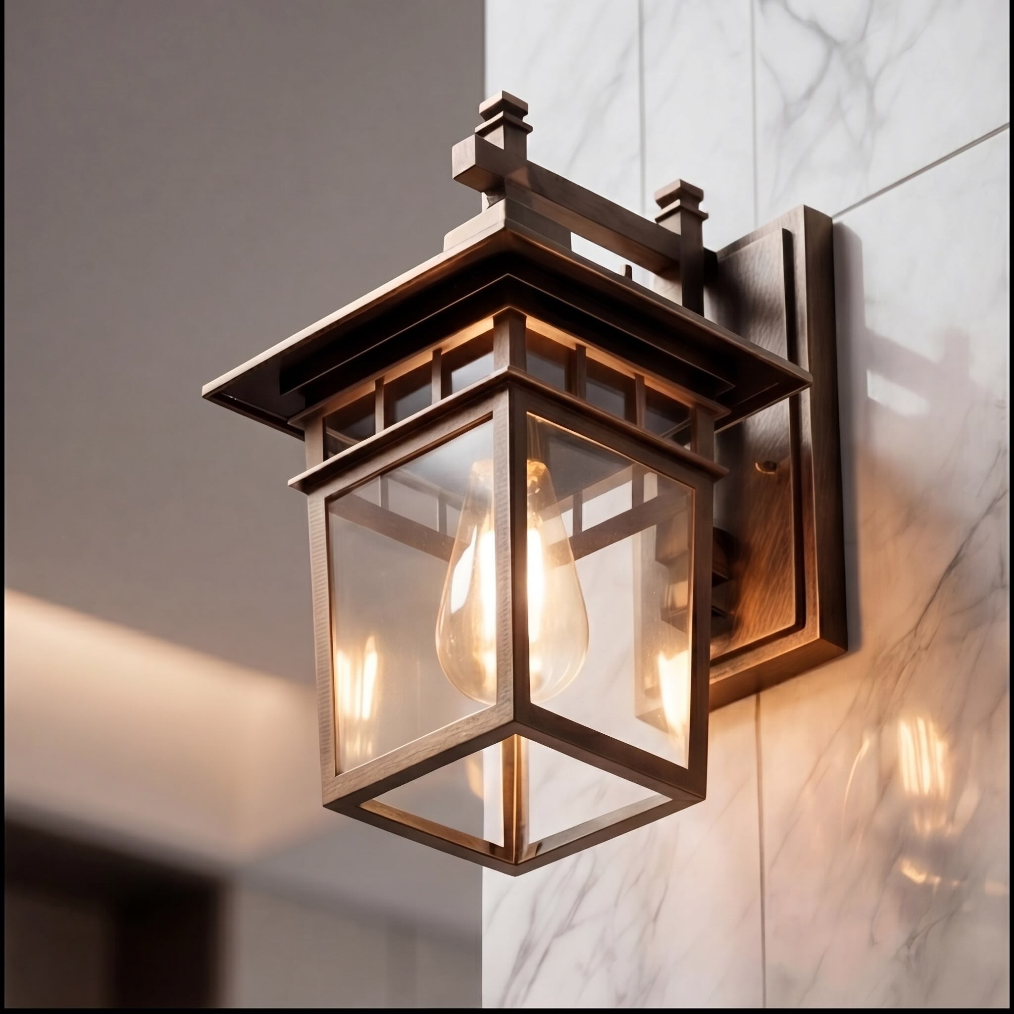 Classical Retro Outdoor Wall Light Sconce Waterproof Aluminum Glass E27 Bulb for Aisle Patio | ribuella