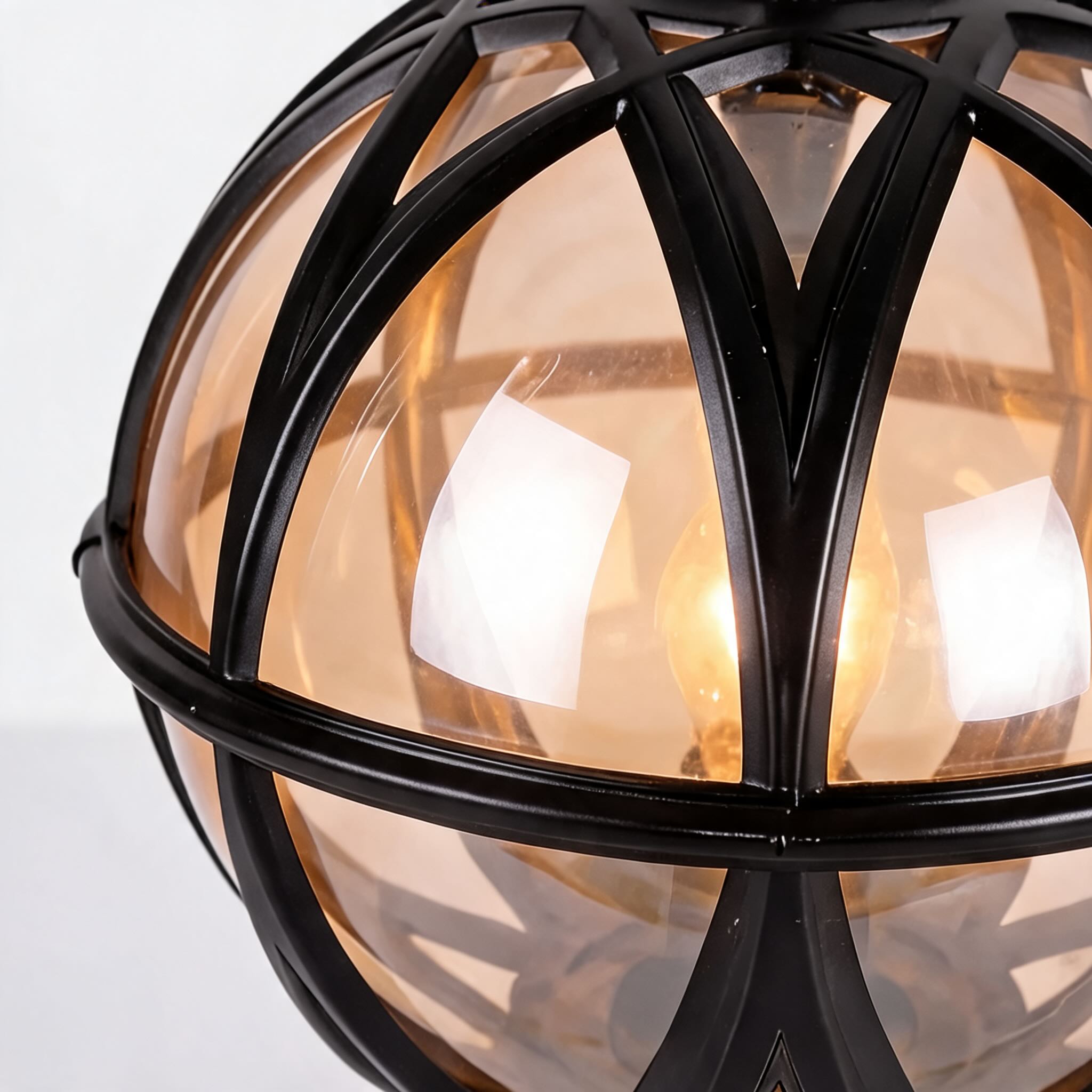 Modern Round Globe Outdoor Fence Post Light Waterproof Aluminum and Glass Adjustable Height | ribuella