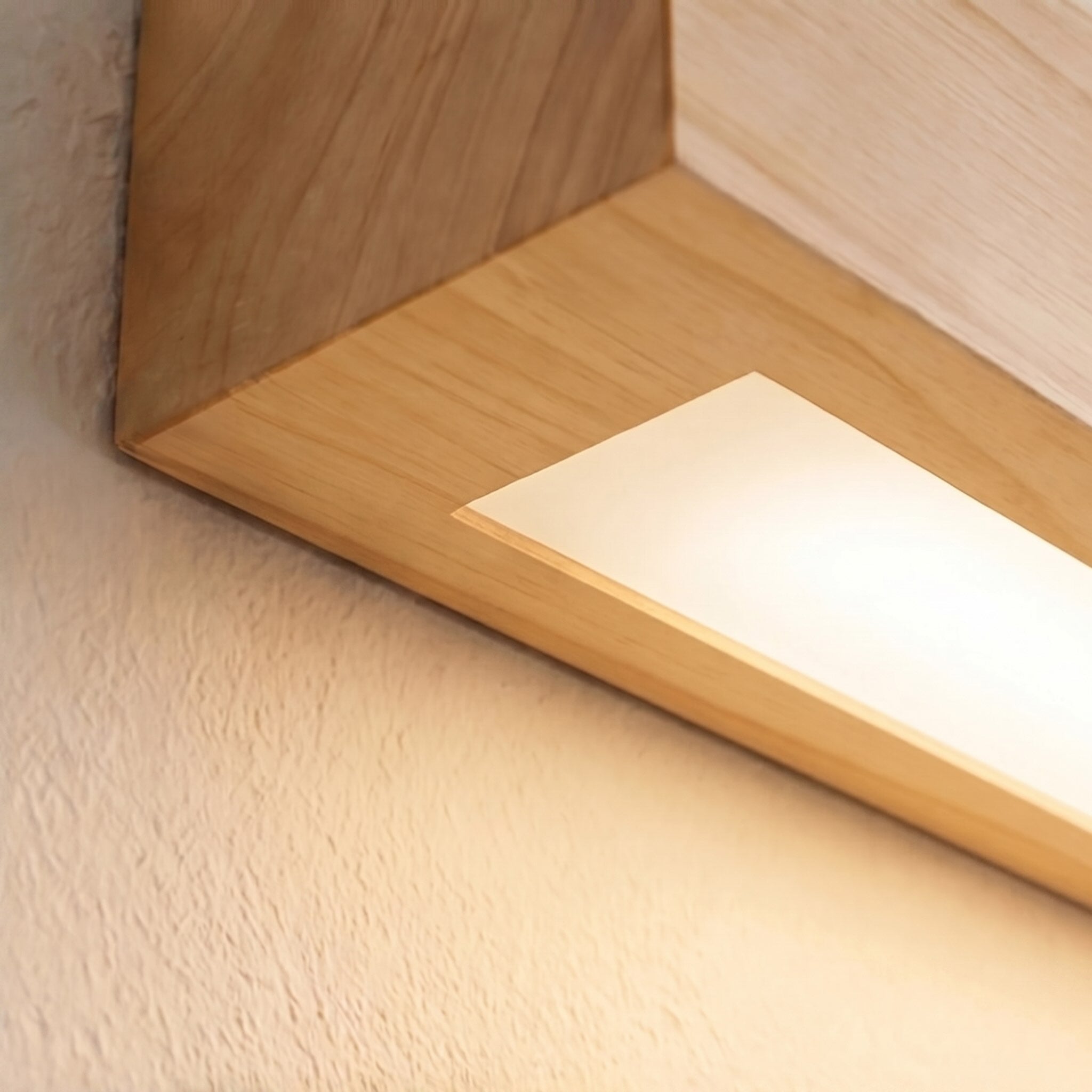 Modern Linear Wall Light Wood Flush Mount LED Fixture with Adjustable Brightness | ribuella