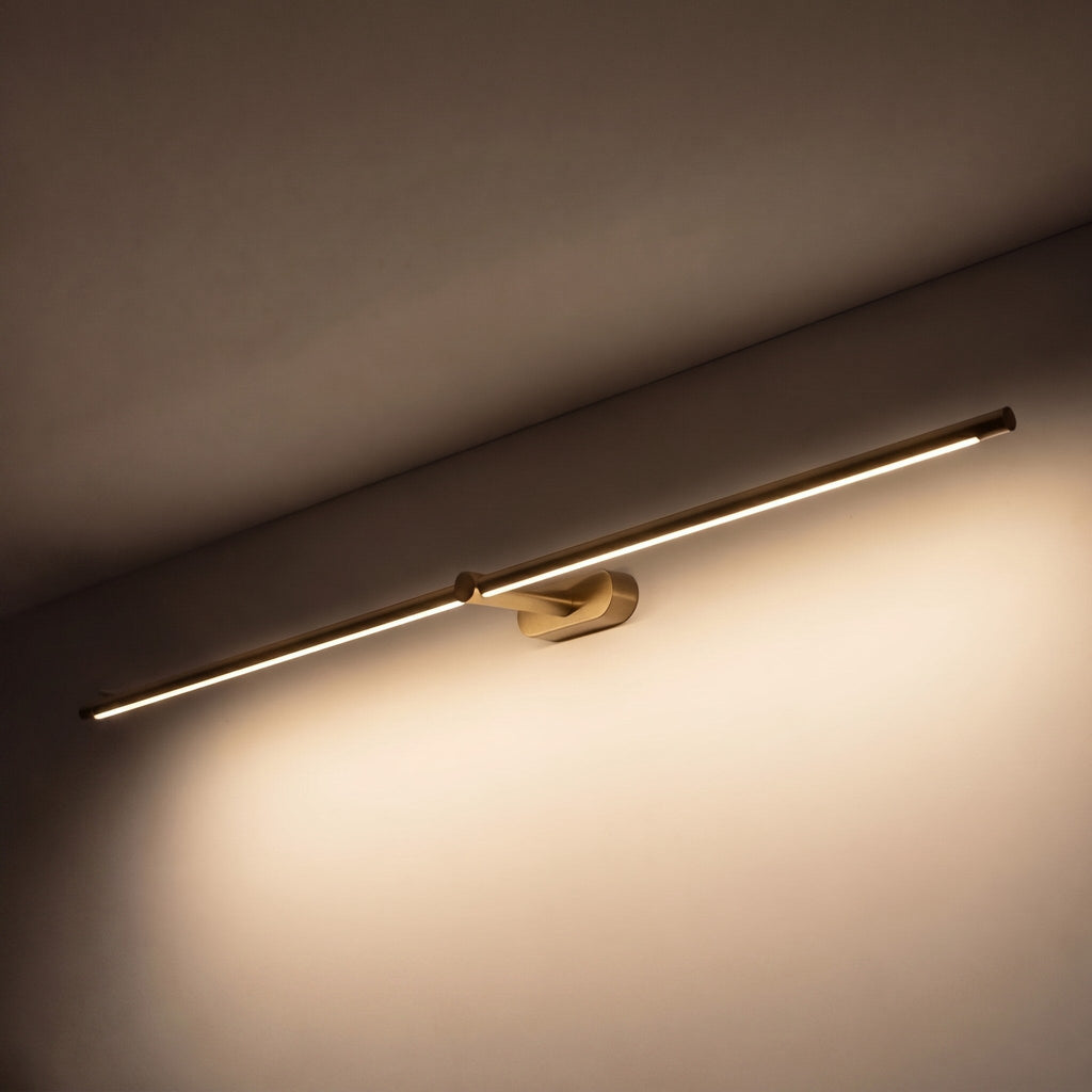 Minimalist Linear Wall Lamp Hardwired Metal LED Adjustable Lighting Fixture | ribuella