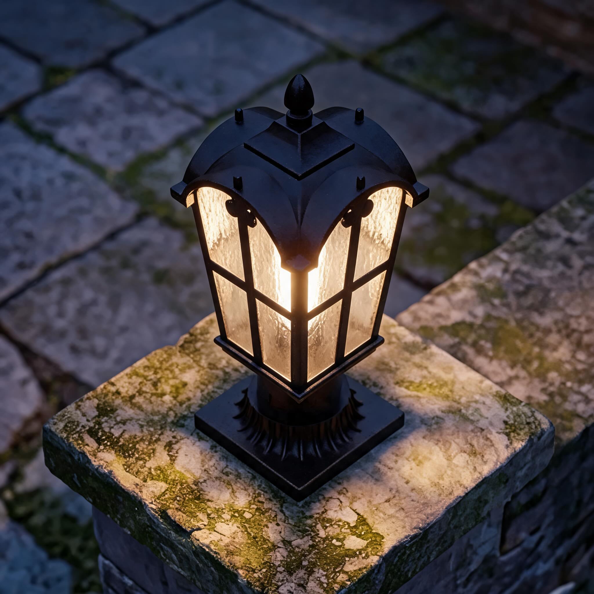 Modern Outdoor Post Light with Pier Mount Base Iron Metal Clear Glass Shade Dimmable | ribuella