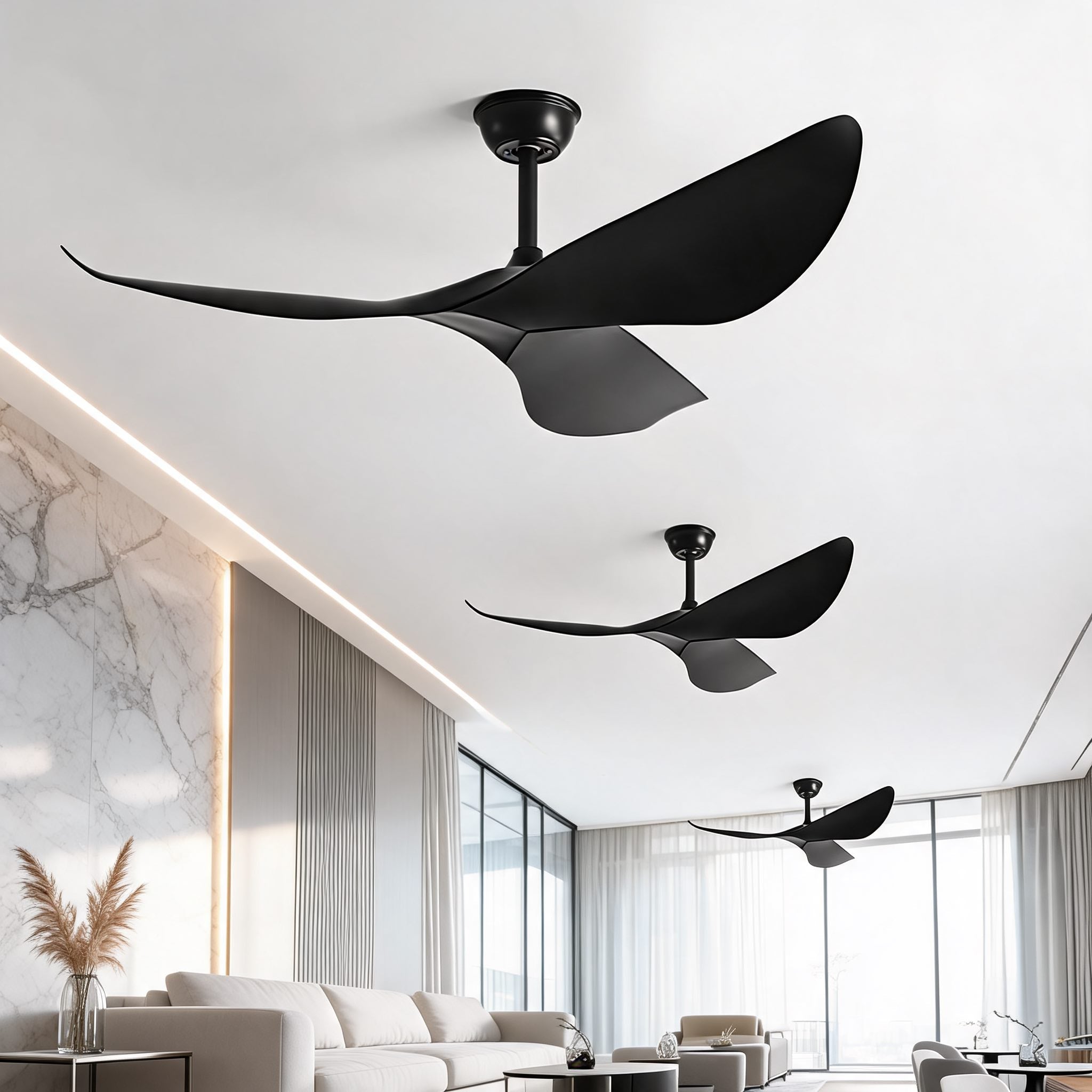 Flush Mount Ceiling Fan with Remote Control, 6-Speed DC Motor & Reversible Blades | ribuella