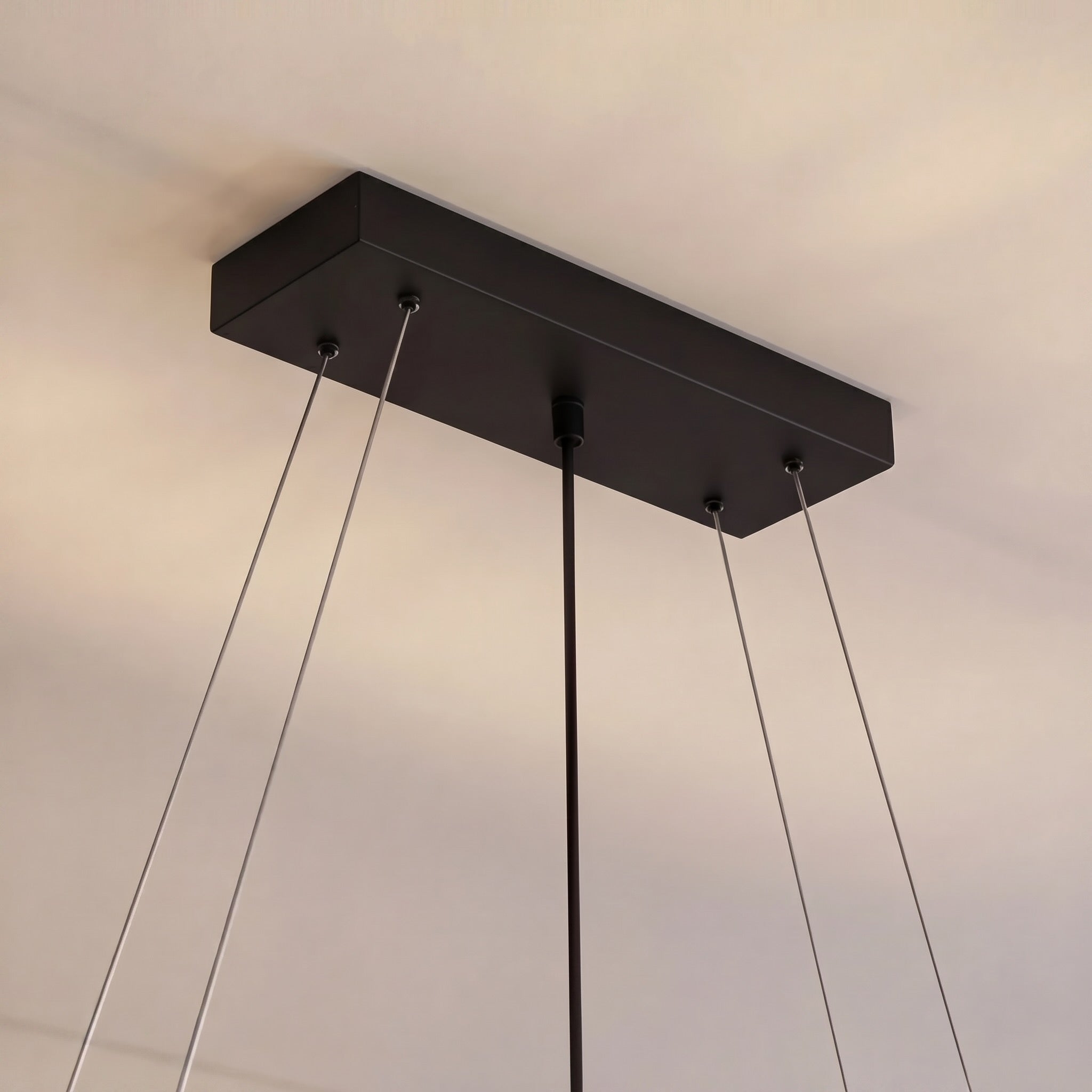 Modern Black Chandelier with Adjustable Height K9 Crystal and Metal Frame for Dining Room | ribuella