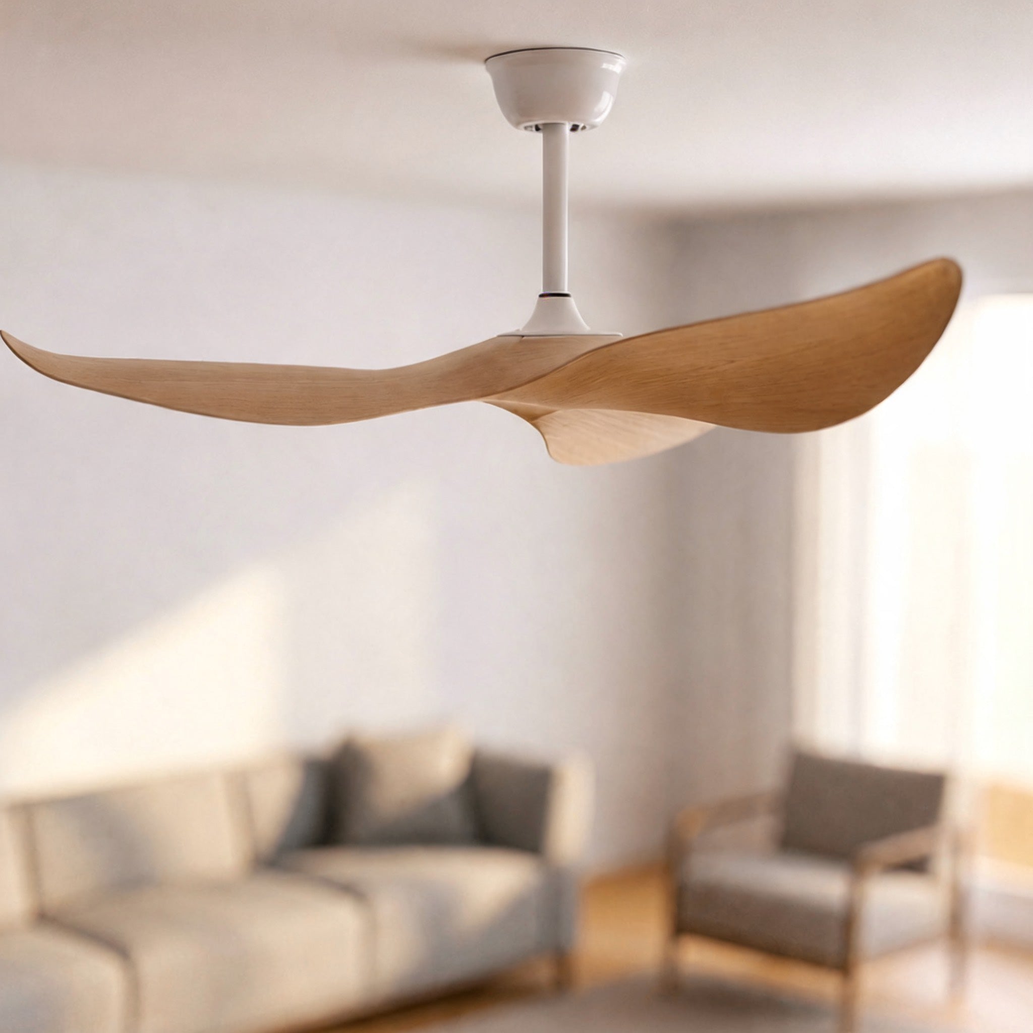 Flush Mount Ceiling Fan with Remote Control, 6-Speed DC Motor & Reversible Blades | ribuella