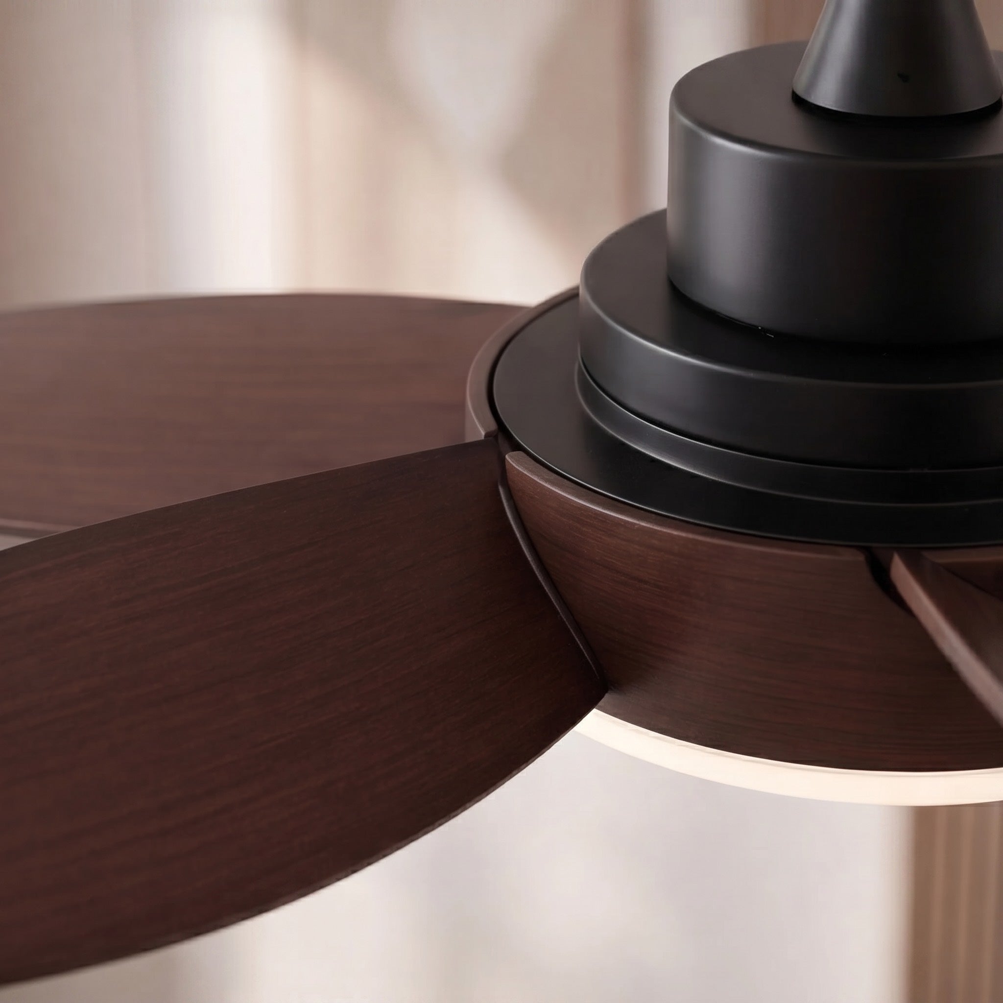 Flush Mount Ceiling Fan with LED Light, Remote Control & 6-Speed DC Motor | ribuella