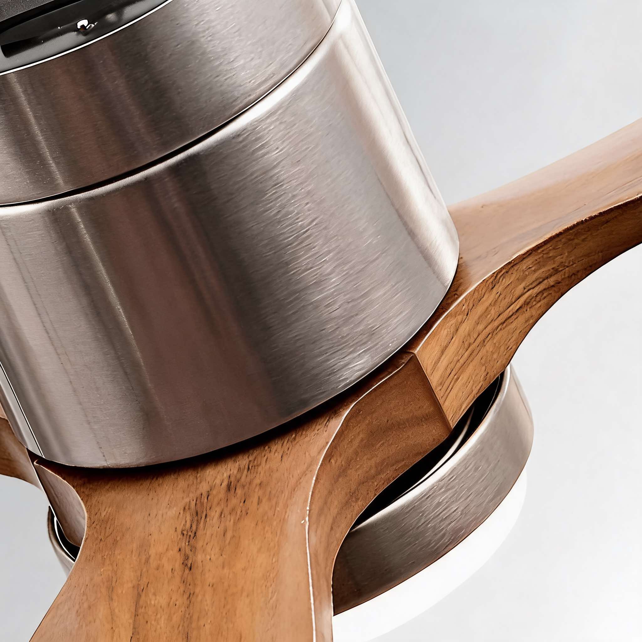 Modern Ceiling Fan with Light, Wood Blades, Remote Control & 6-Speed DC Motor | ribuella