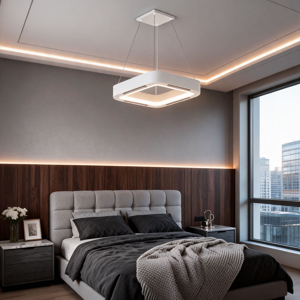Bladeless Ceiling Fan with Light, Flush Mount Design, Dimmable LED & Remote Control | ribuella