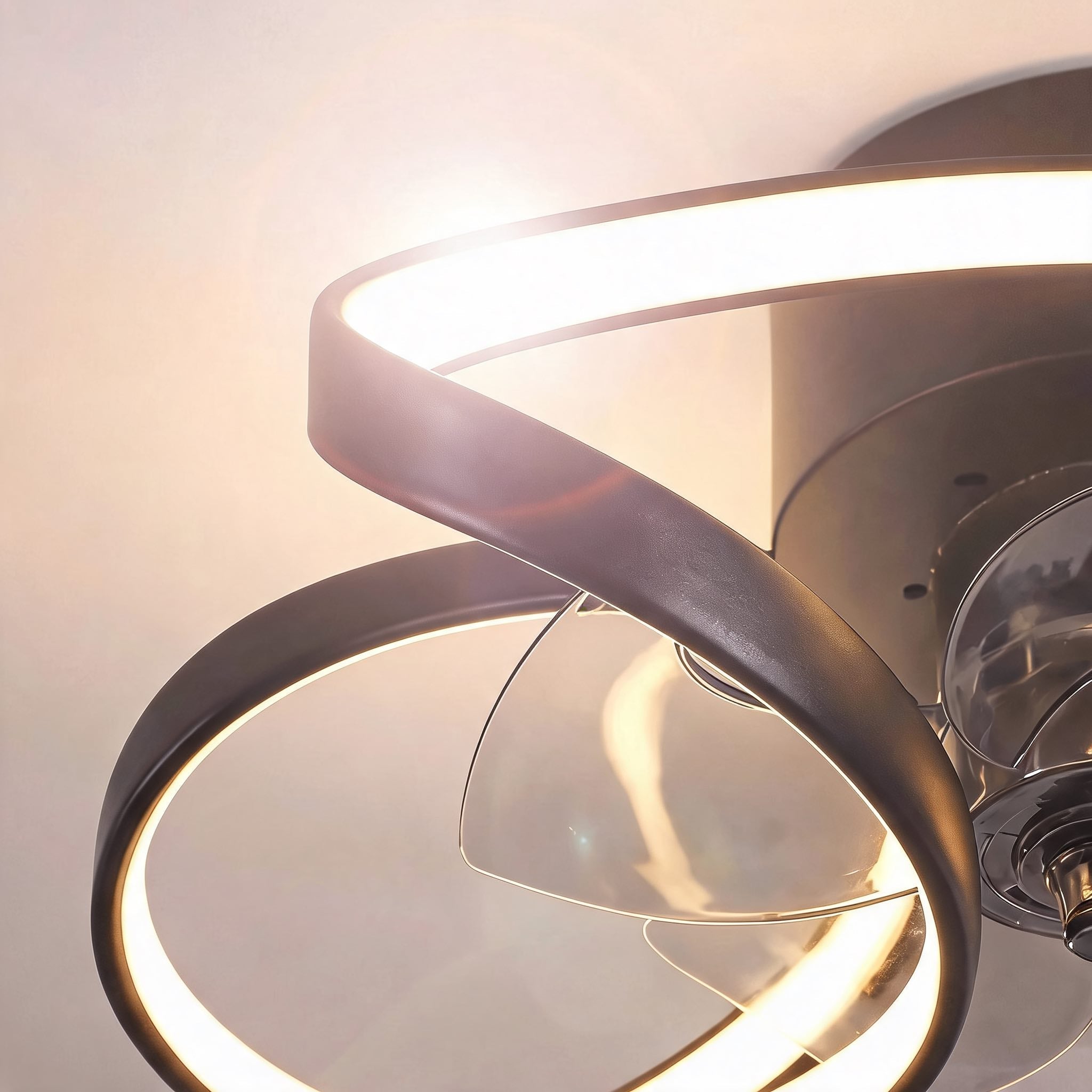 Flush Mount Ceiling Fan with Light, Dimmable LED, Remote Control & Flower Design | ribuella