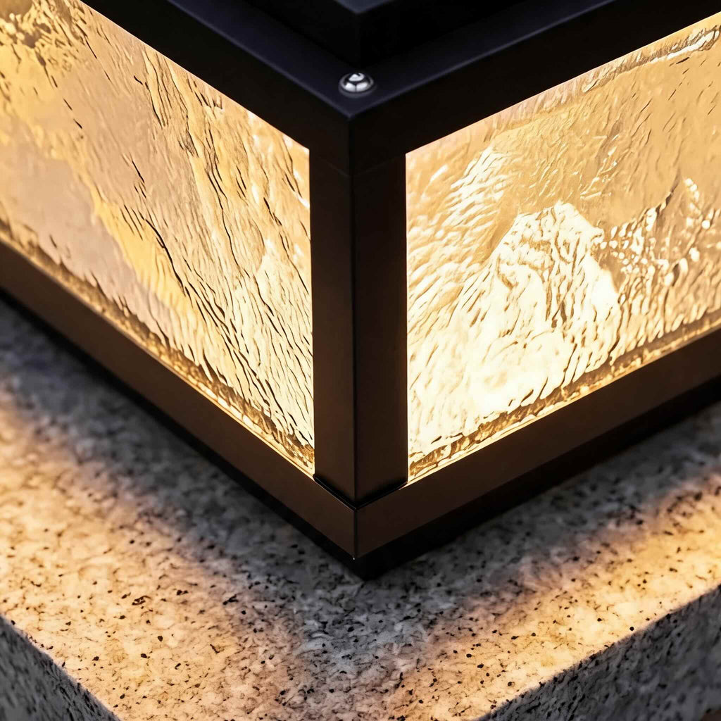 Applique solaire murale moderne à lumière LED, forme carrée, en aluminium moulé sous pression, intensité réglable, 3000 K | ribuella