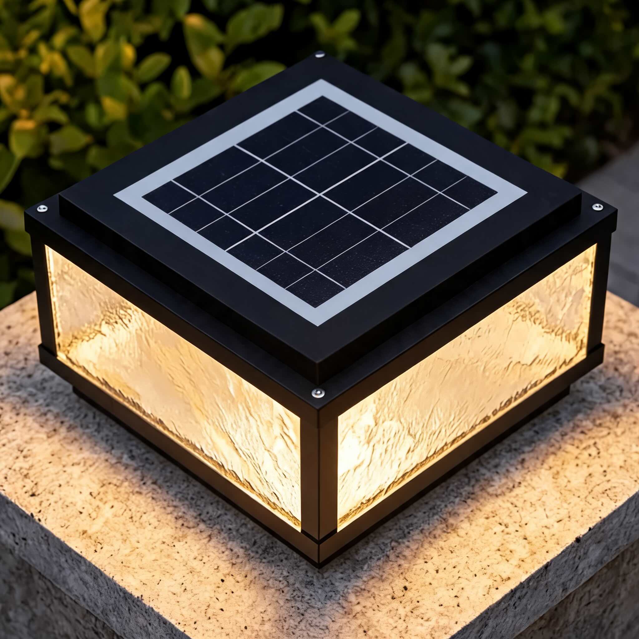Applique solaire murale moderne à lumière LED, forme carrée, en aluminium moulé sous pression, intensité réglable, 3000 K | ribuella