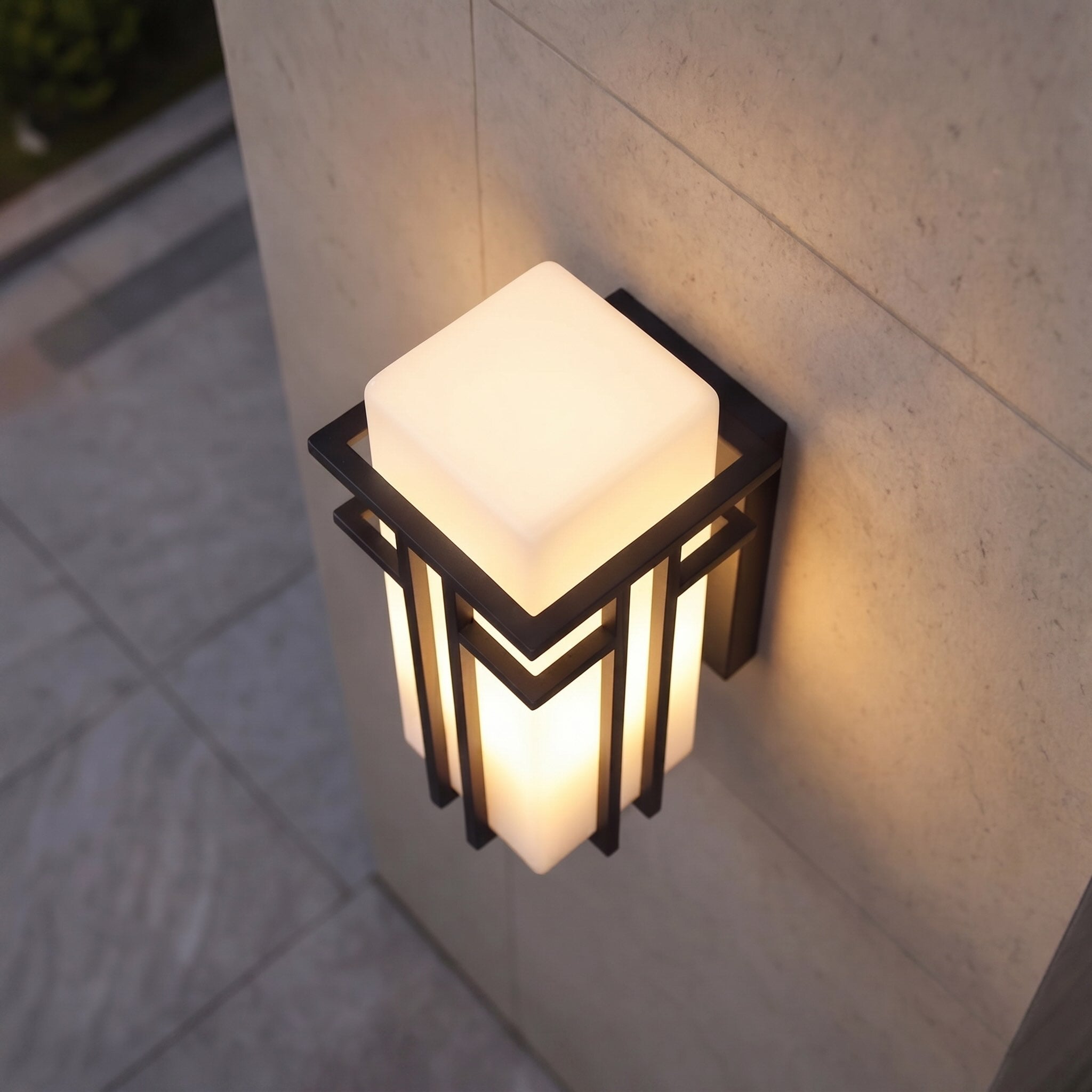 Industrial Outdoor Wall Light Weatherproof Fixture Matte Black Iron and Glass for Gardens and Patios | ribuella