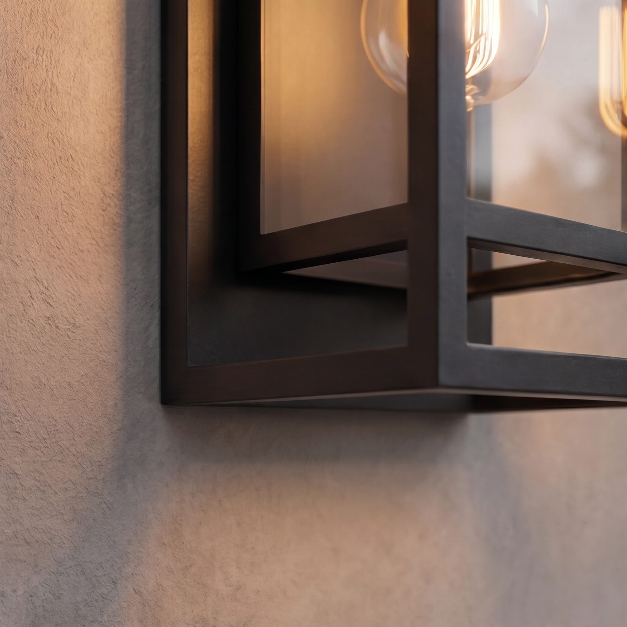 Moderne Außenwandleuchte, schwarze Aluminium-Wandleuchte, wetterfest, mit gehärtetem Glas | ribuella