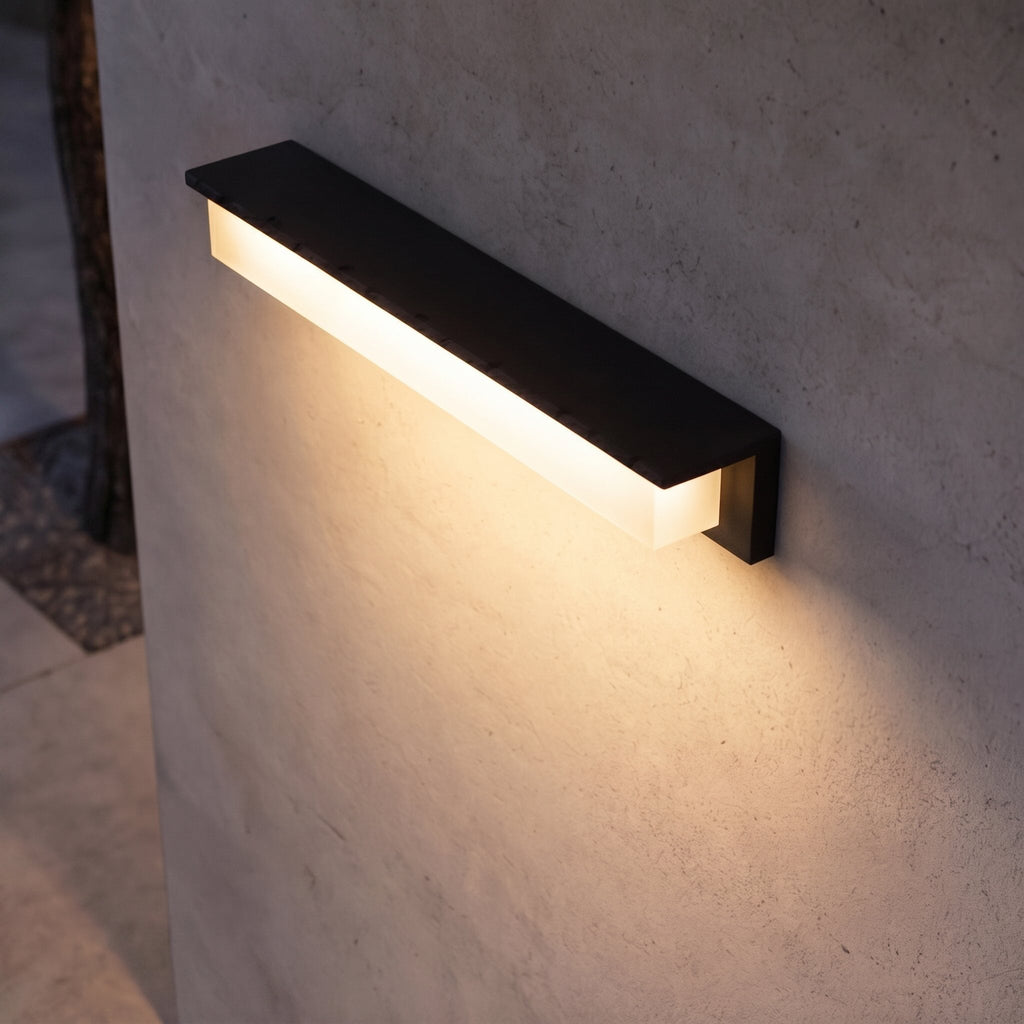 Modern Solar Outdoor Wall Lamp Weatherproof Metal Acrylic Adjustable LED Light | ribuella