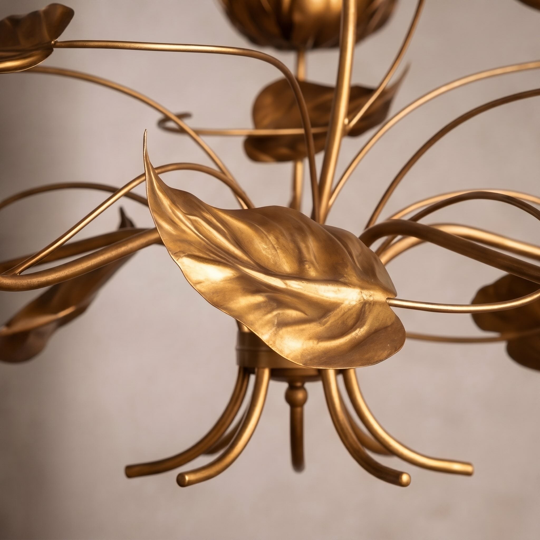 Modern Chandelier Light Adjustable Hanging Iron Fixture with Antiqued Gold Finish and LED Bulbs | ribuella