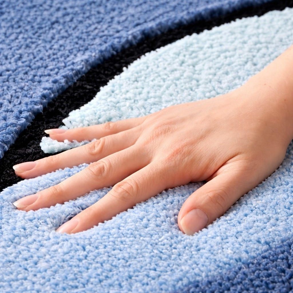 Modern Plush Bathroom Mat Non-Slip Microfiber Quick-Drying Absorbent Shower Rug for Safety | ribuella