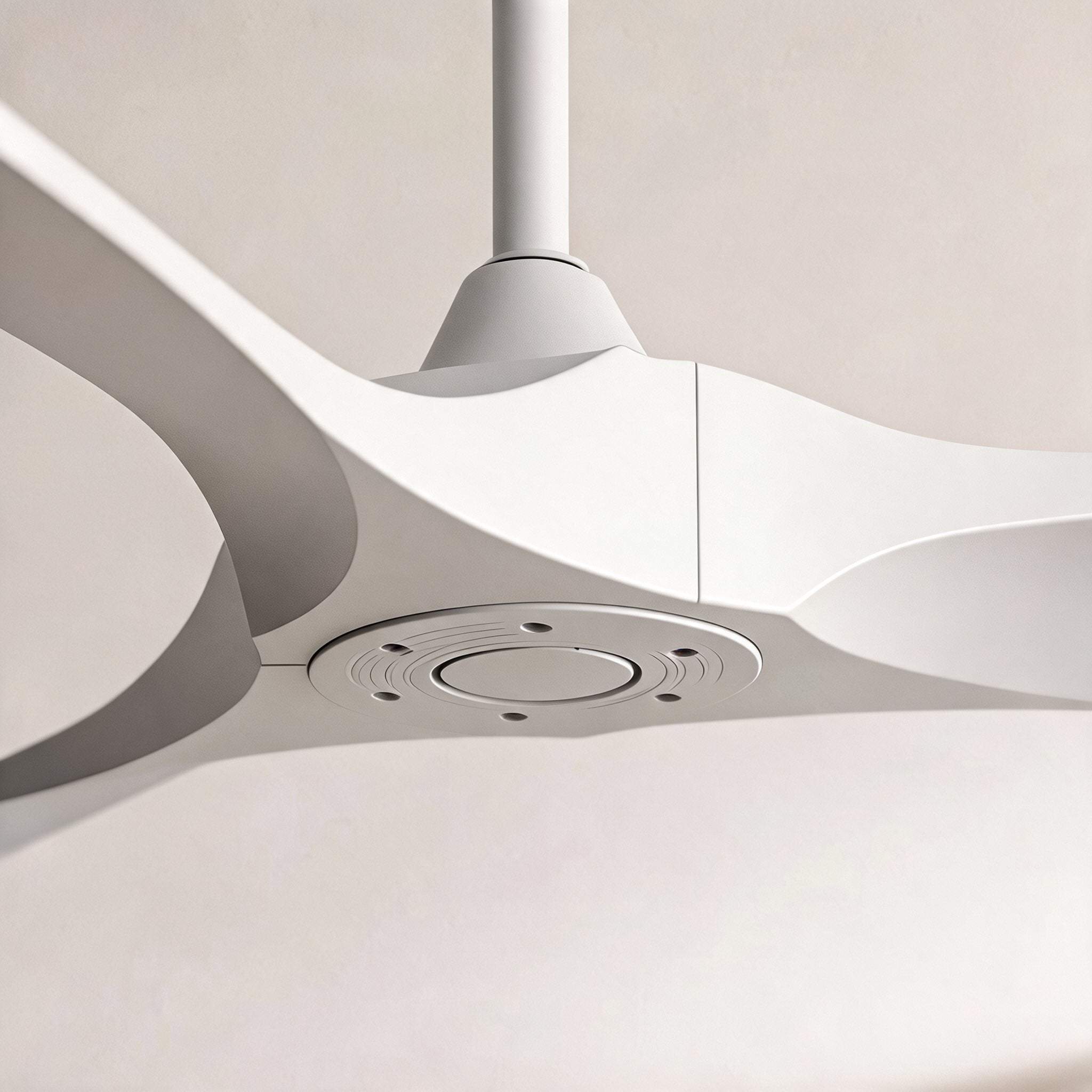 Modern Black Ceiling Fan Flush Mount Metal 6-Speed DC Motor Remote Control Energy Efficient | ribuella