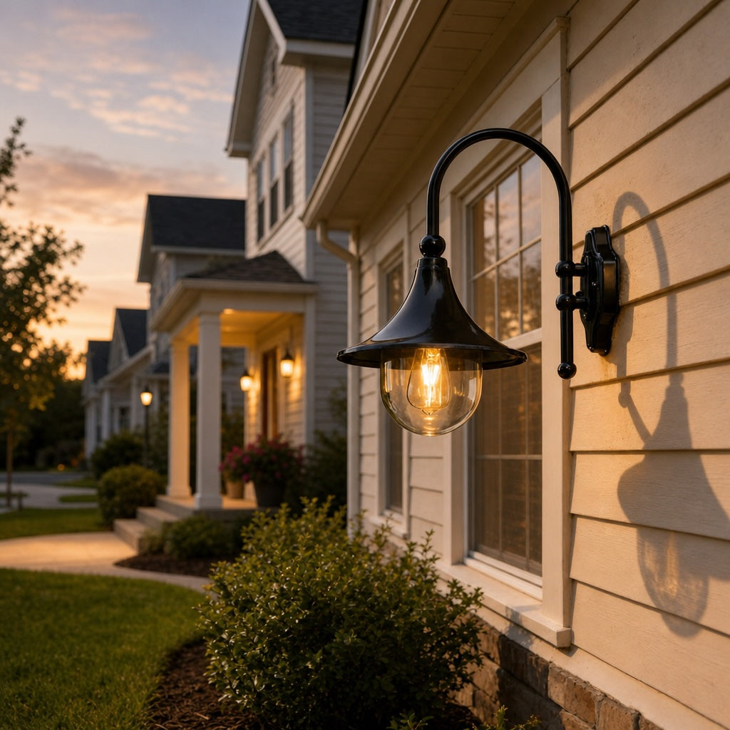 Vintage Outdoor Wall Light Waterproof Aluminum Horn Shape LED Fixture Warm White 3000K | ribuella