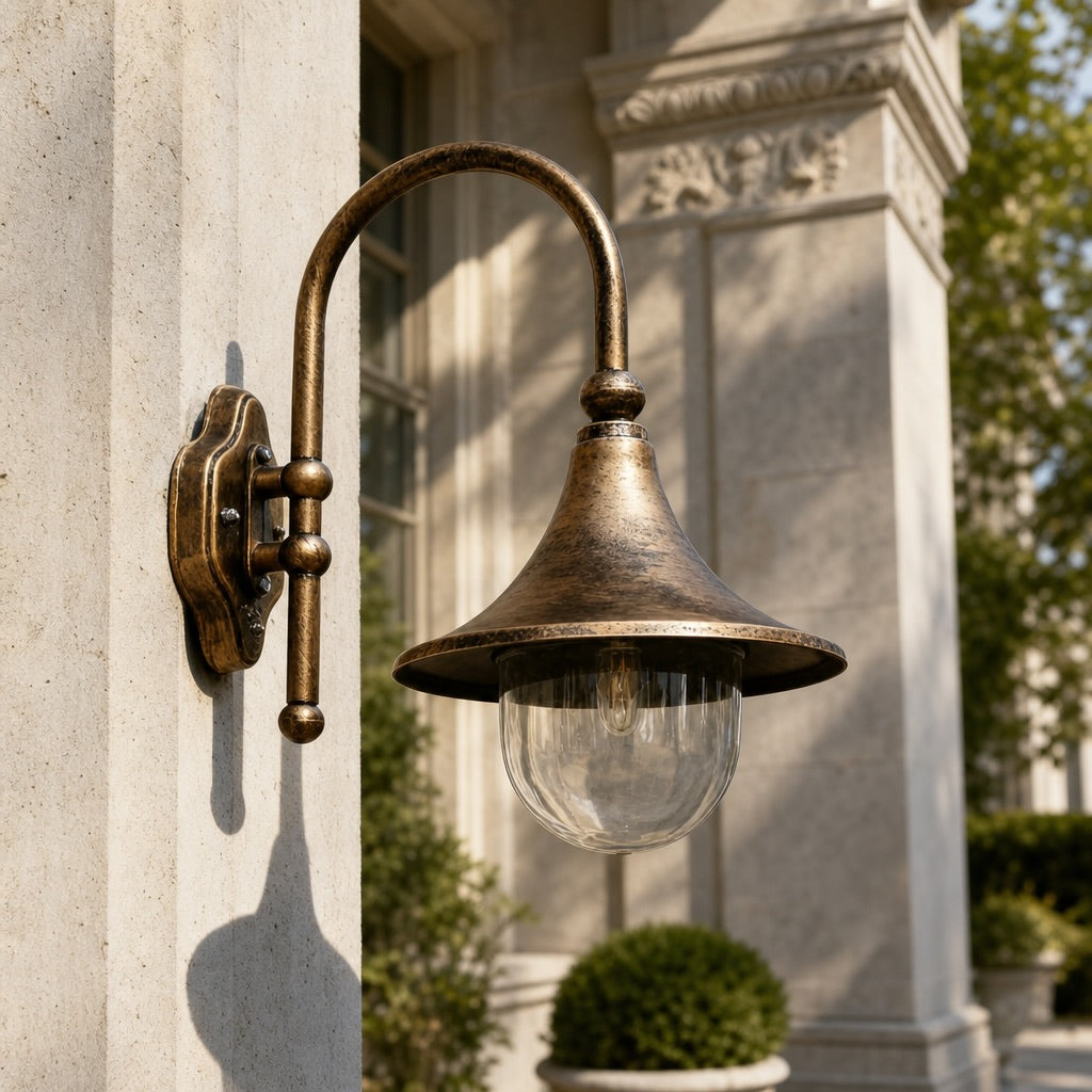 Vintage Outdoor Wall Light Waterproof Aluminum Horn Shape LED Fixture Warm White 3000K | ribuella