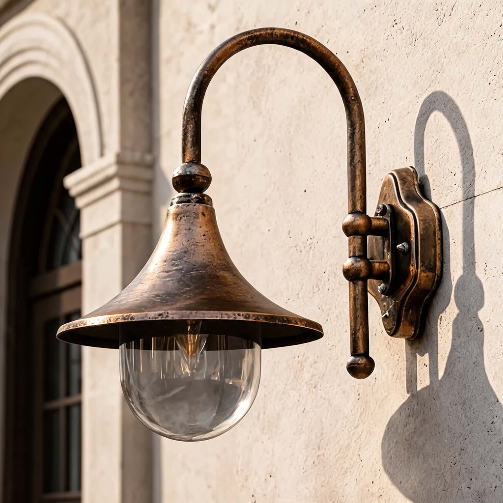 Vintage Outdoor Wall Light Waterproof Aluminum Horn Shape LED Fixture Warm White 3000K | ribuella