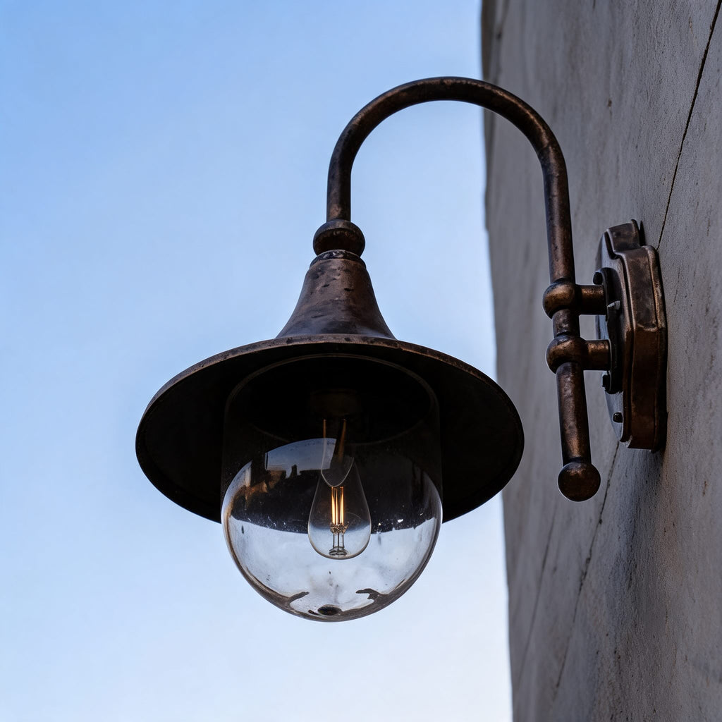 Vintage Outdoor Wall Light Waterproof Aluminum Horn Shape LED Fixture Warm White 3000K | ribuella