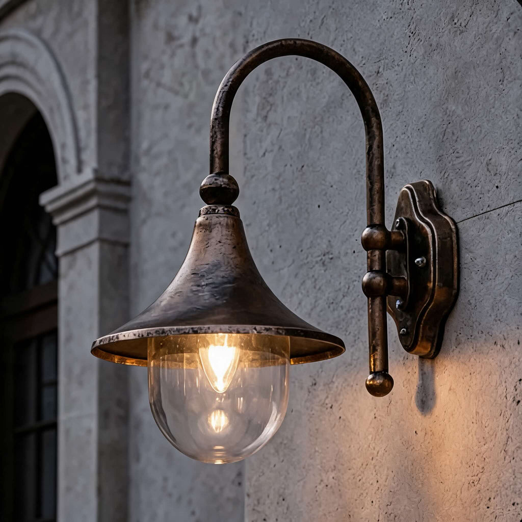 Vintage Outdoor Wall Light Waterproof Aluminum Horn Shape LED Fixture Warm White 3000K | ribuella