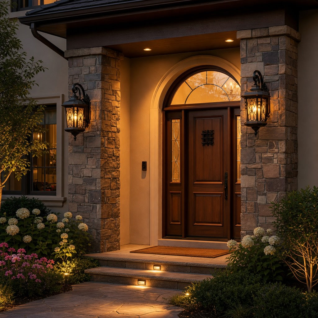 Vintage Outdoor Wall Light Waterproof Die-Cast Aluminum Glass LED Fixture for Exterior Use | ribuella
