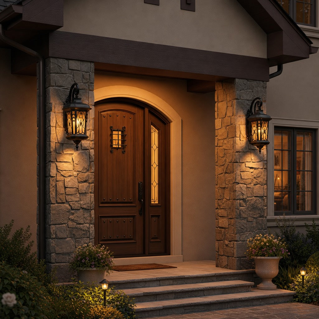 Vintage Outdoor Wall Light Waterproof Die-Cast Aluminum Glass LED Fixture for Exterior Use | ribuella