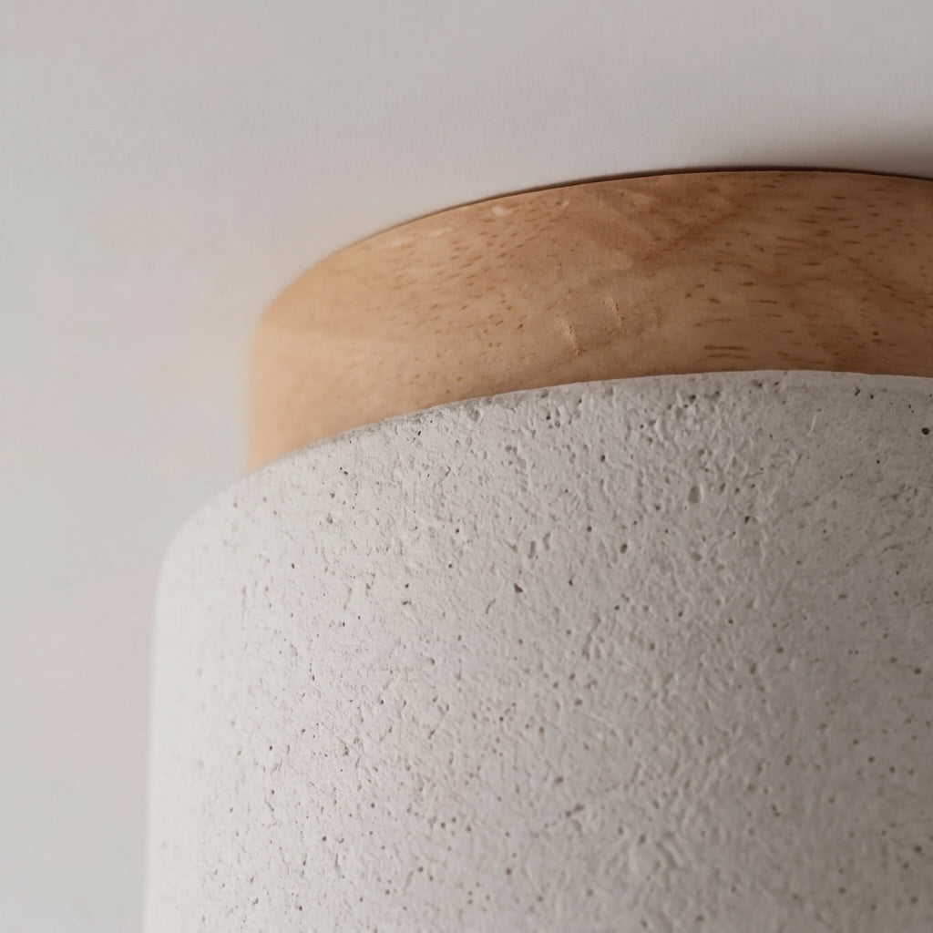 Modern Minimalist Round Ceiling Light Fixture Concrete LED GX53 Adjustable Color Temperature | ribuella
