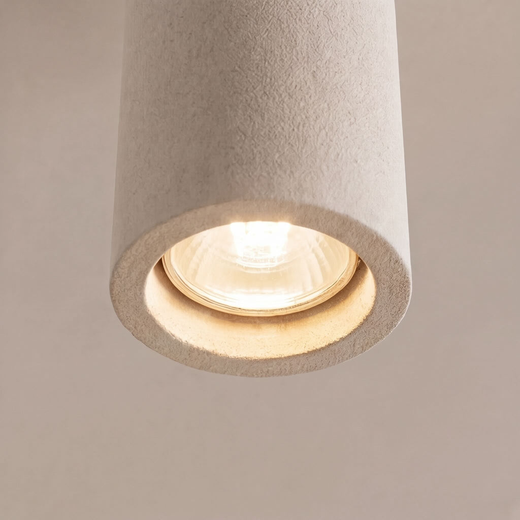 Modern Minimalist Round Ceiling Light Fixture Concrete LED Adjustable Ambient Lighting | ribuella