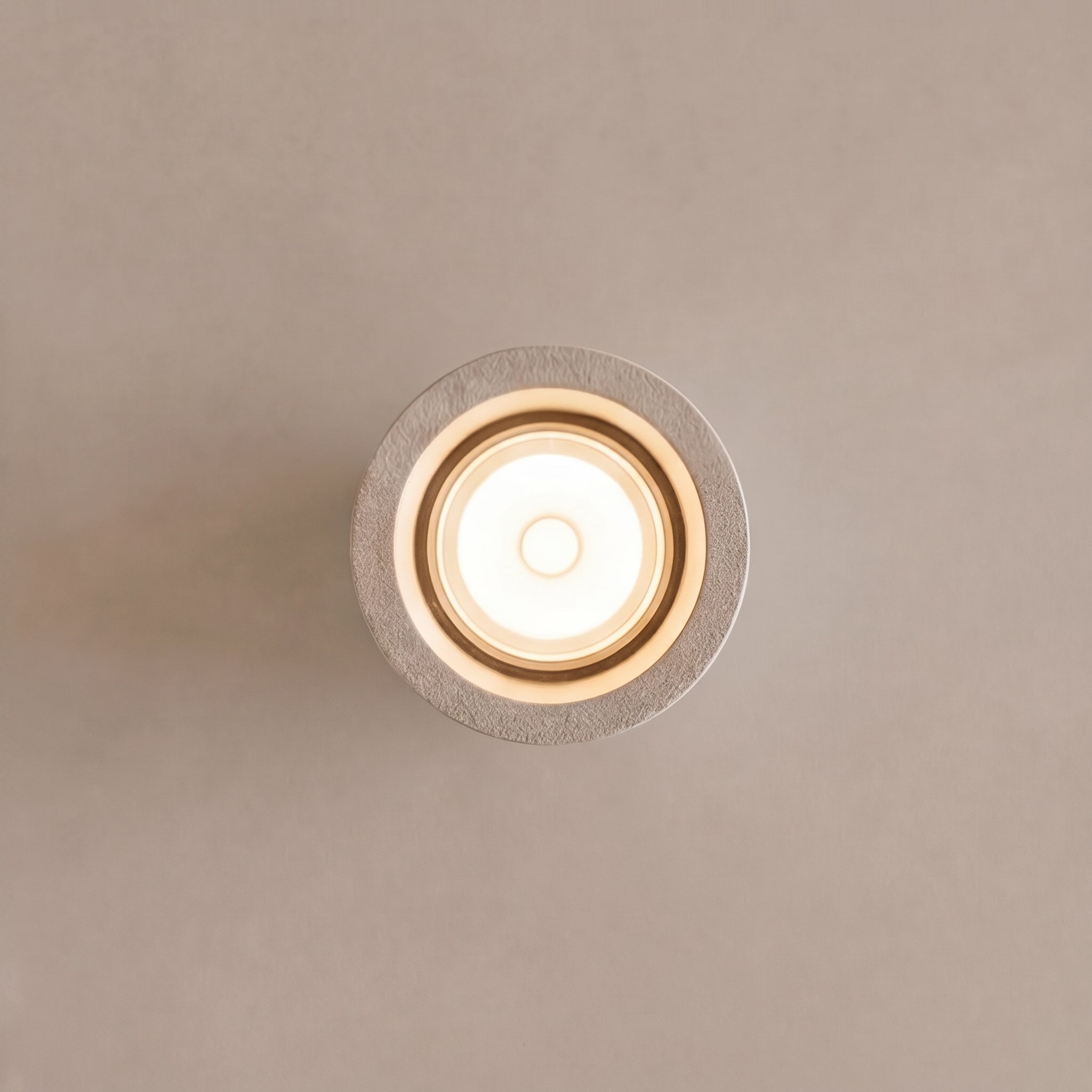 Modern Minimalist Round Ceiling Light Fixture Concrete LED Adjustable Ambient Lighting | ribuella