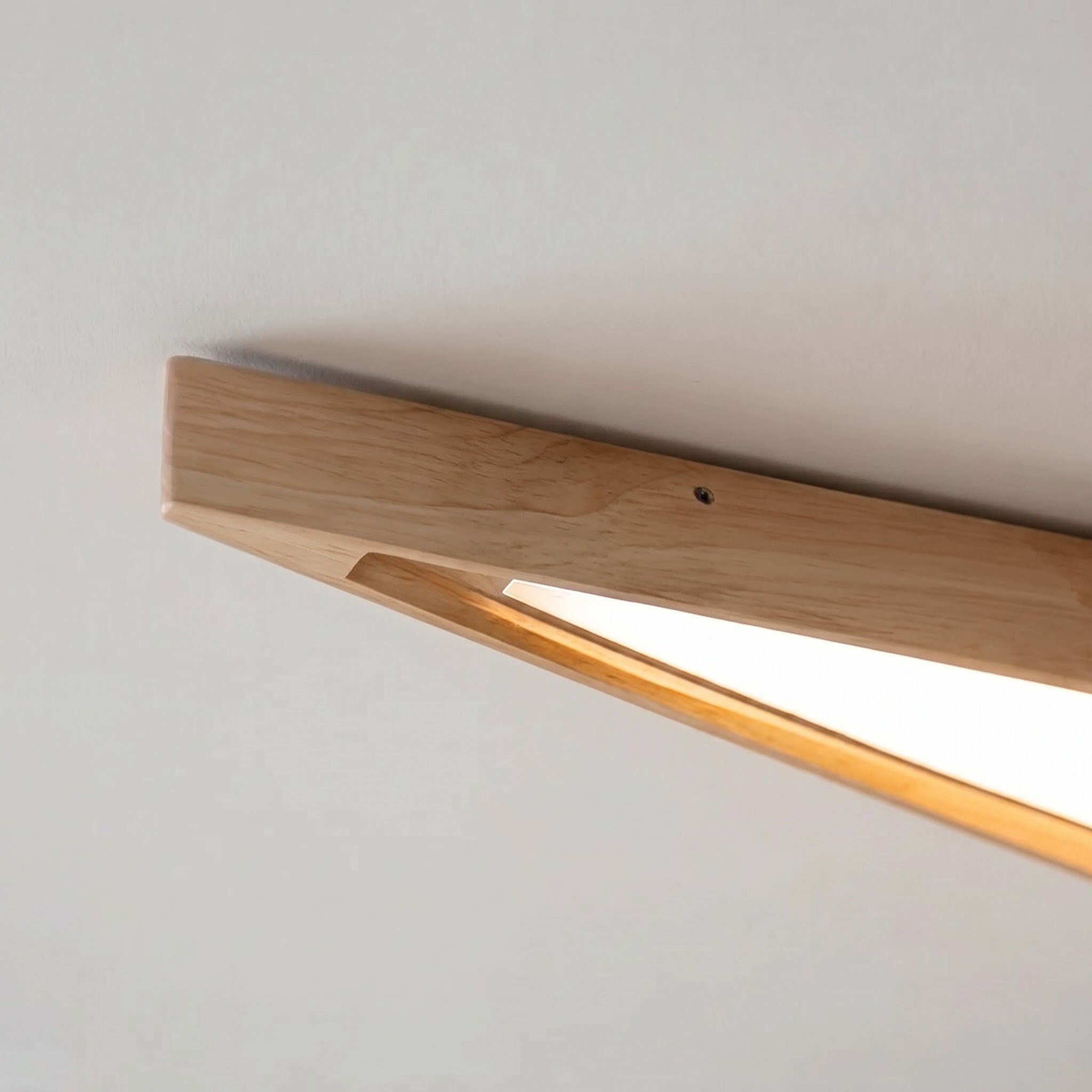 Modern Minimalist Ceiling Light Long Strip Diamond Shape Wood LED Adjustable Color Temperature | ribuella