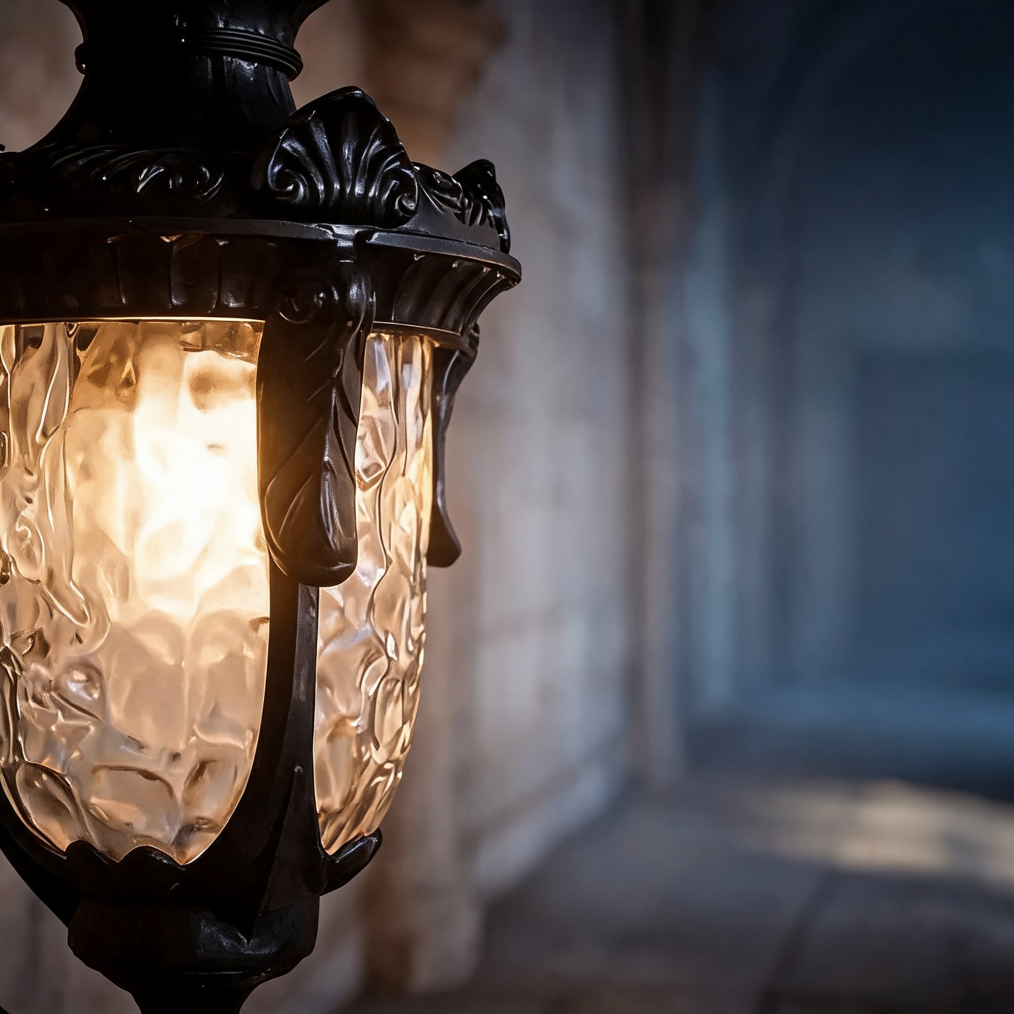 Rustikale moderne Außenpendelleuchte, höhenverstellbar, aus Aluminium und Glas, wasserdichte LED-Gartenleuchte | ribuella