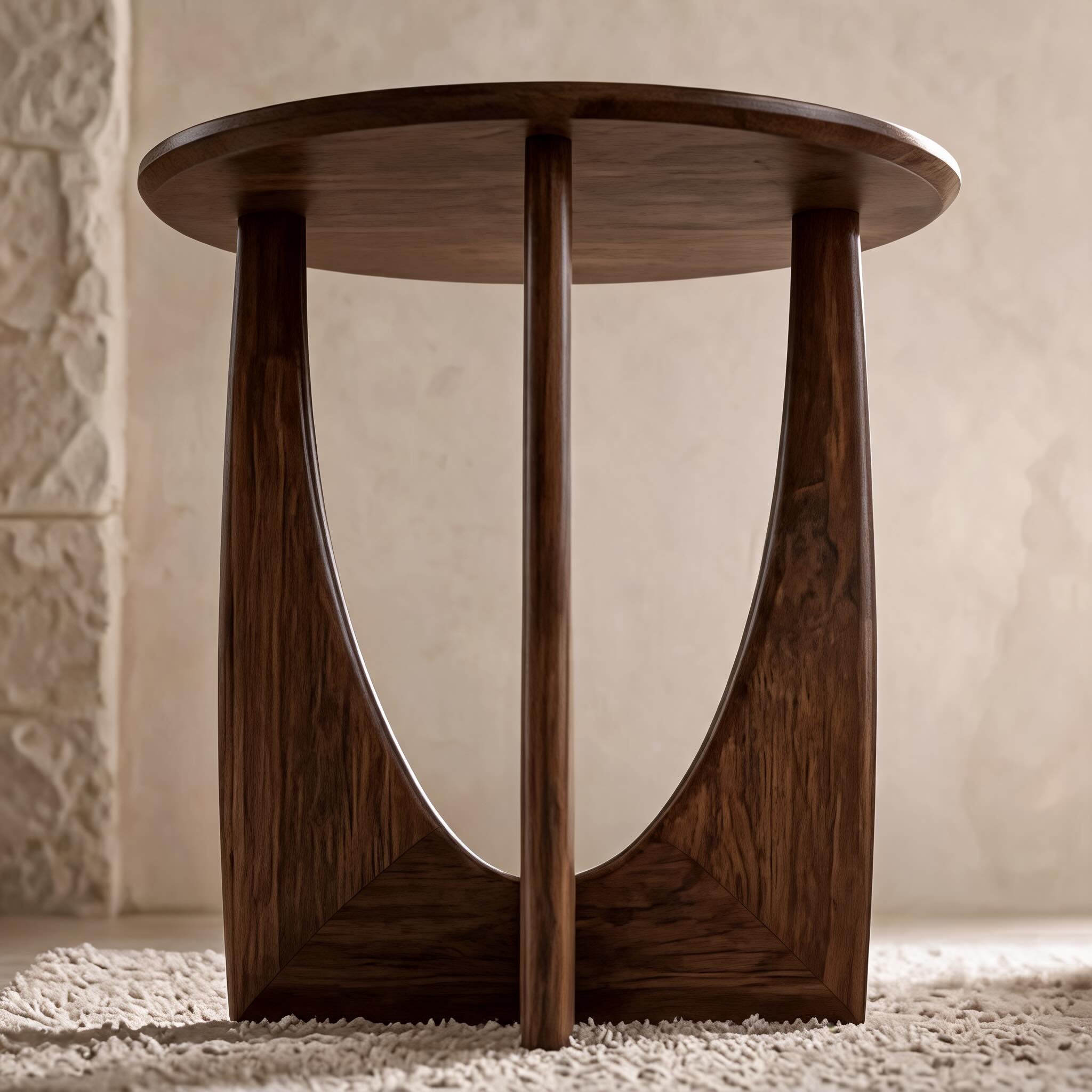 Table d’appoint ronde de style scandinave en bois massif, compacte et polyvalente | ribuella