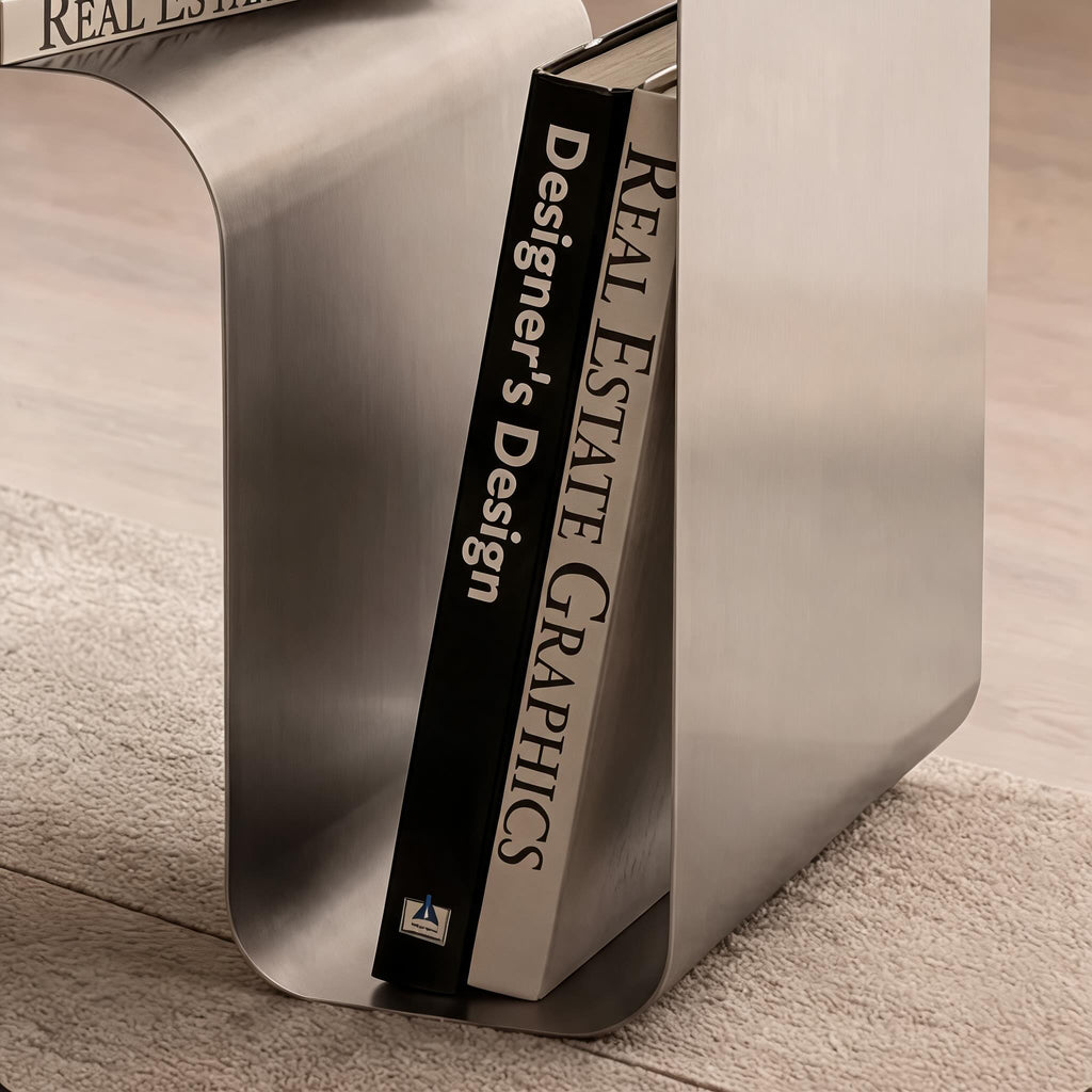 Modern Minimalist Side Table Stainless Steel Compact Design Versatile Bedside Table | ribuella