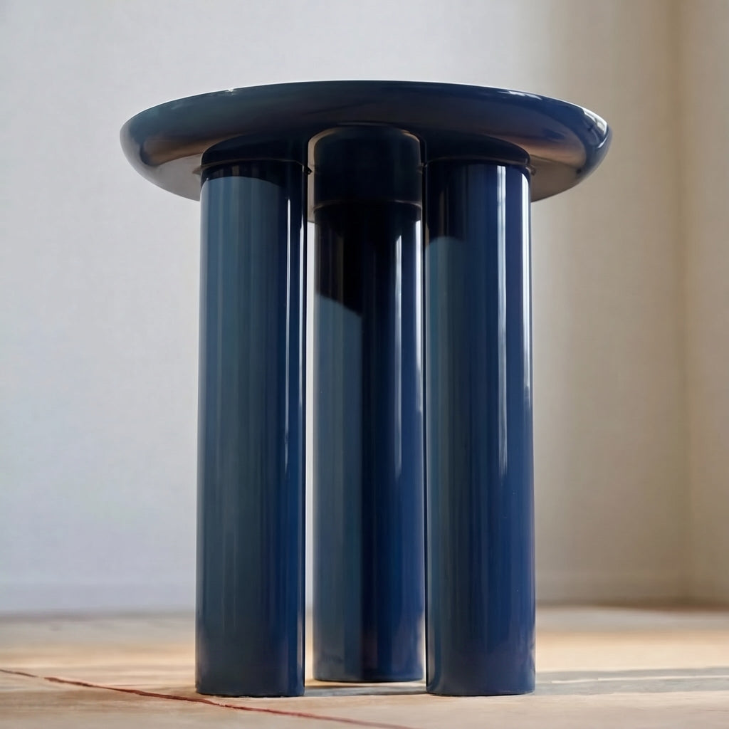 Modern Circular Side Table Solid Wood Triple-Leg Structure Compact Design for Small Spaces | ribuella