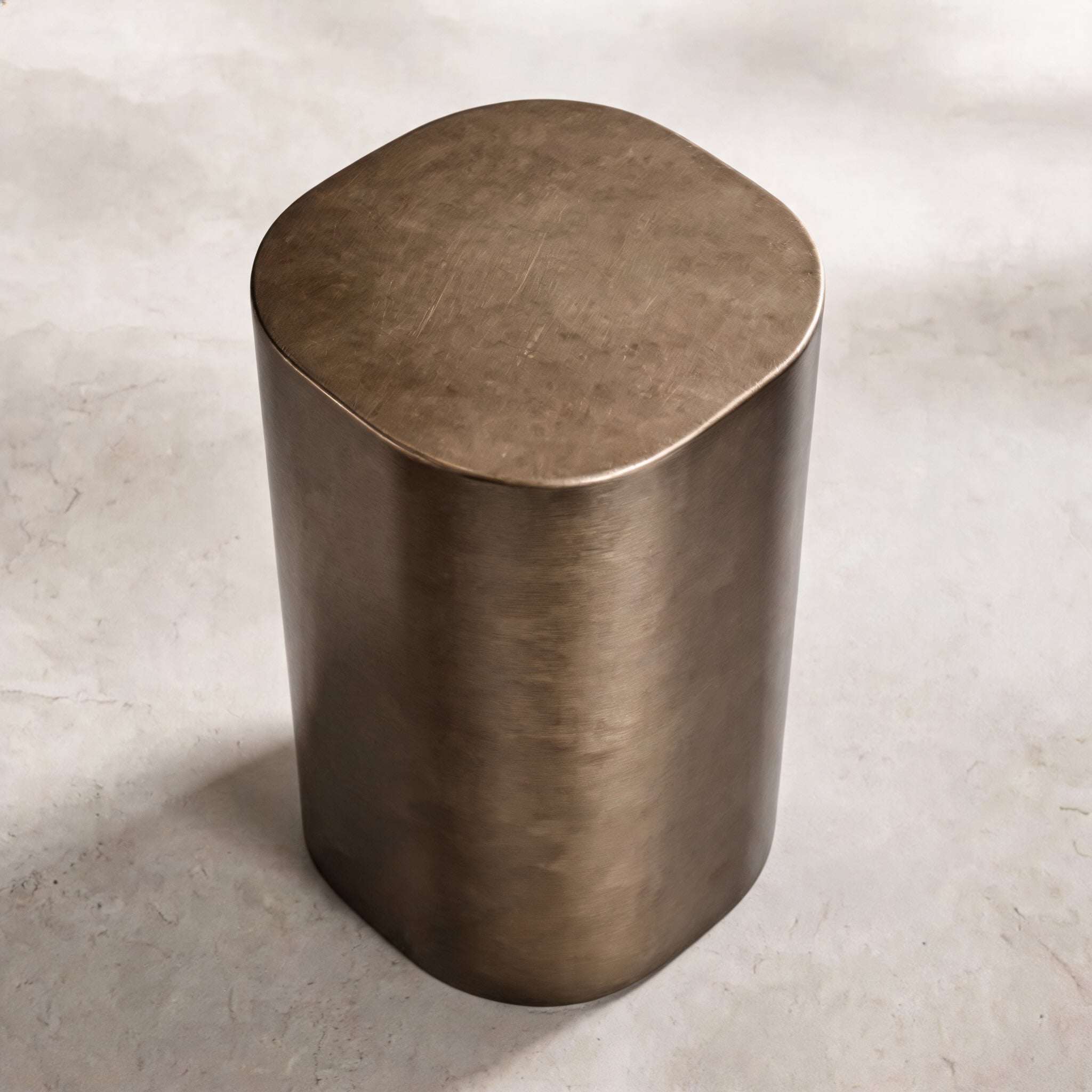 Contemporary Small Side Table with Irregular Top and Hand-Brushed Steel Finish for Versatile Spaces | ribuella