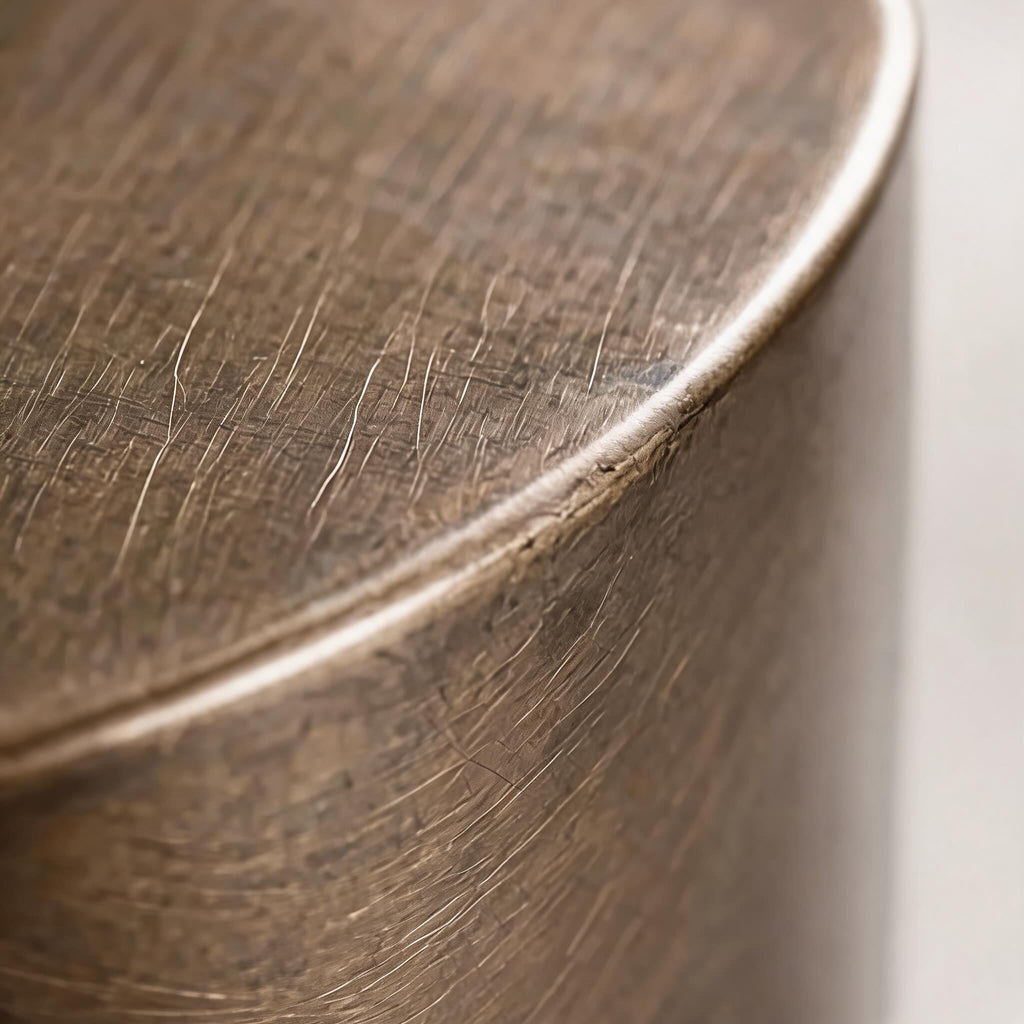 Contemporary Small Side Table with Irregular Top and Hand-Brushed Steel Finish for Versatile Spaces | ribuella