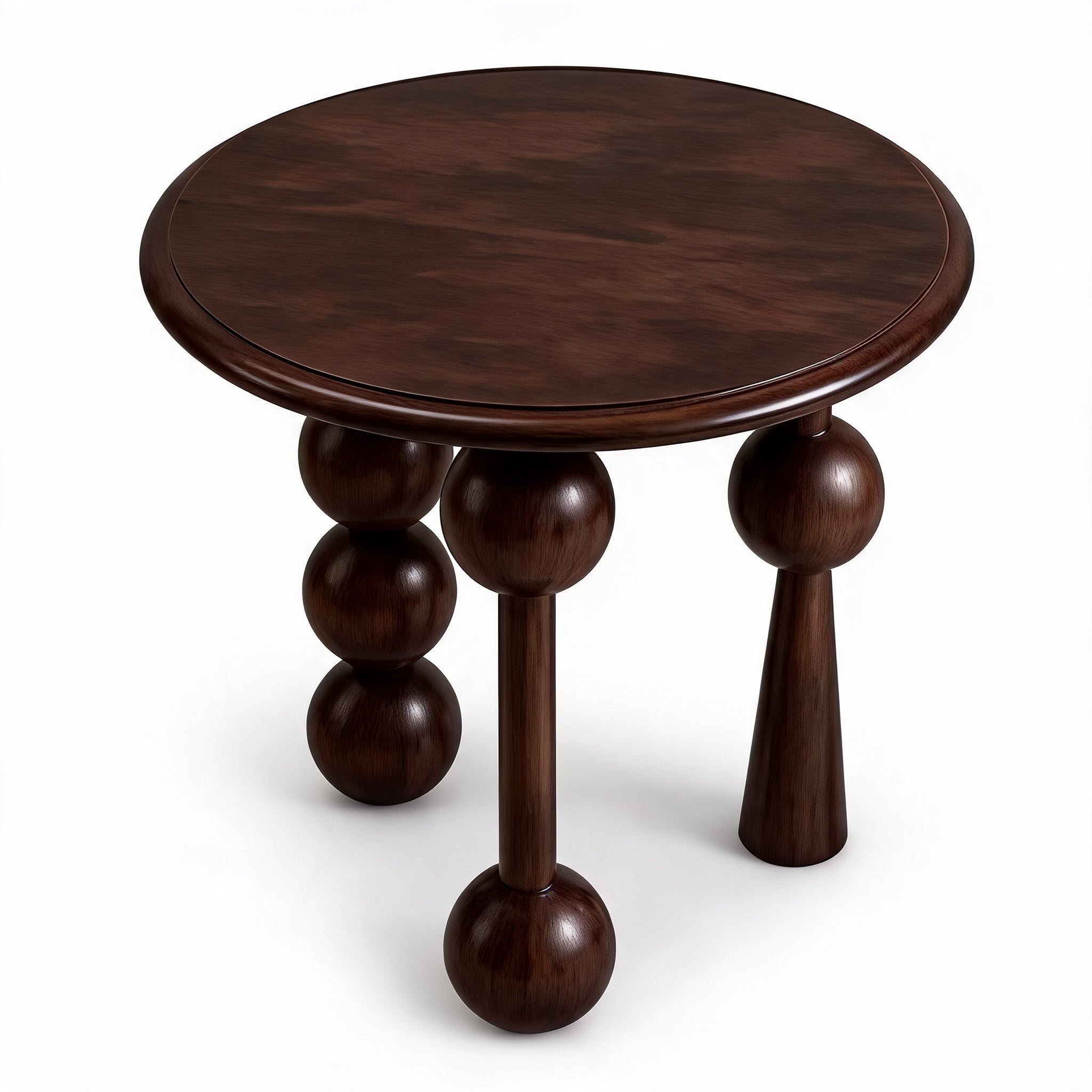 French Retro Style Round Side Table Solid Wood Compact Design for Living Room or Bedroom | ribuella