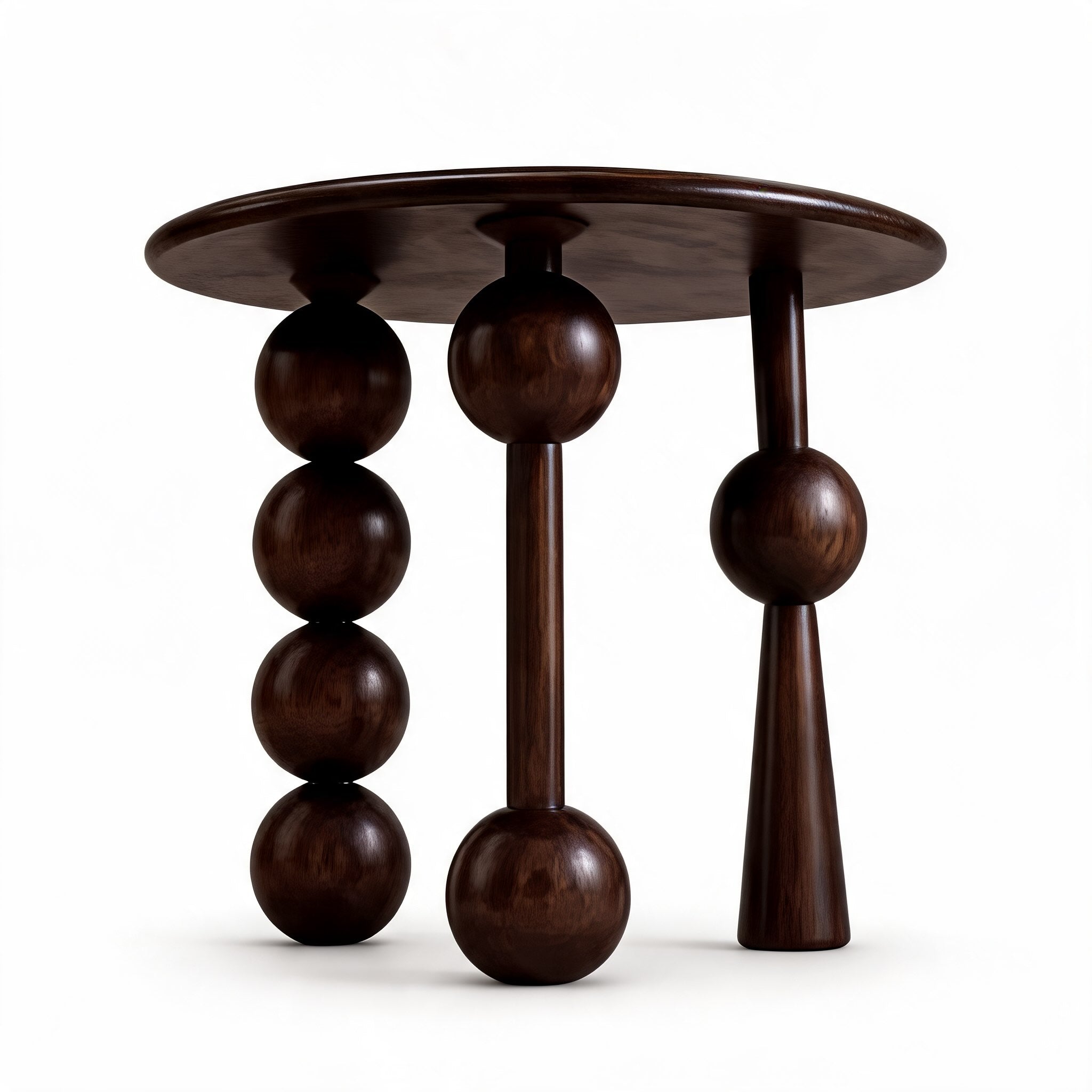 French Retro Style Round Side Table Solid Wood Compact Design for Living Room or Bedroom | ribuella