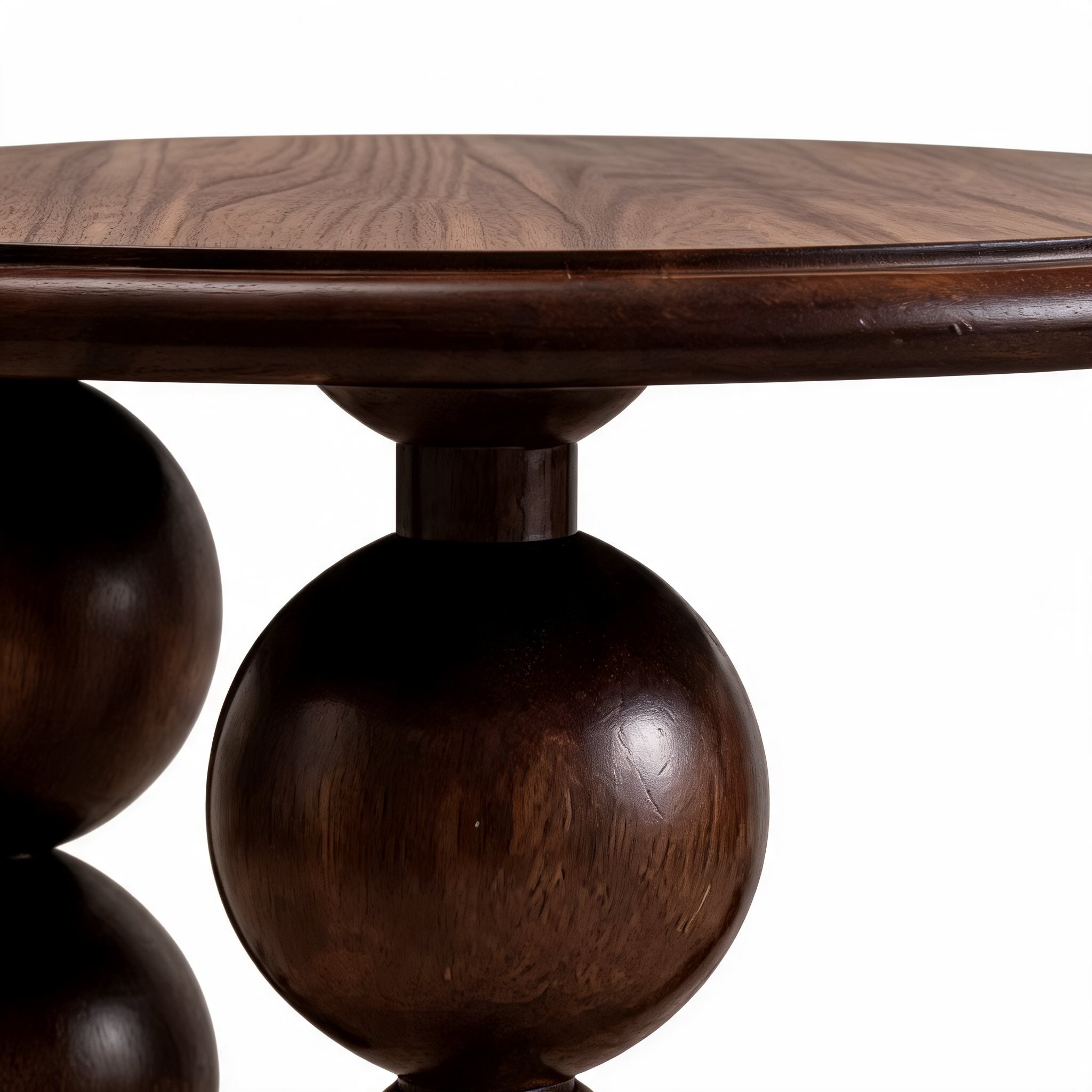 French Retro Style Round Side Table Solid Wood Compact Design for Living Room or Bedroom | ribuella