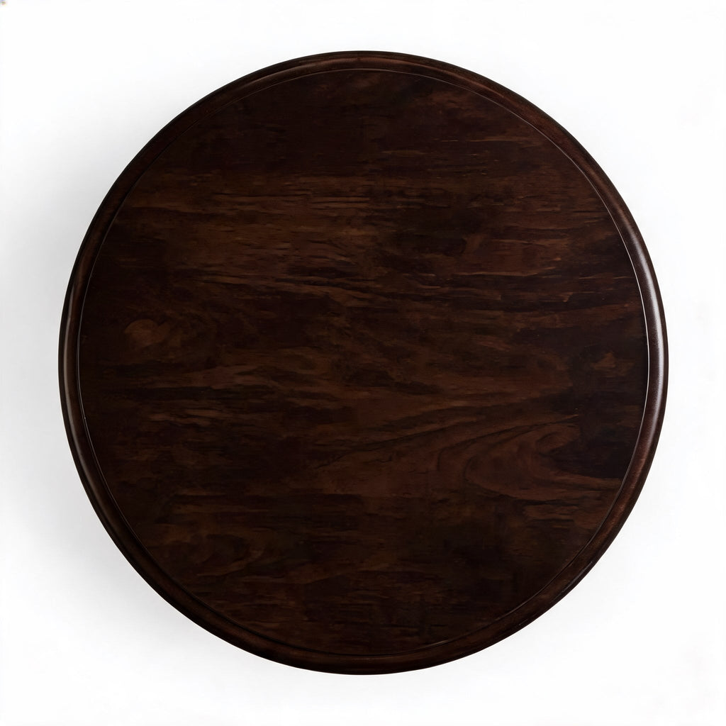 French Retro Style Round Side Table Solid Wood Compact Design for Living Room or Bedroom | ribuella