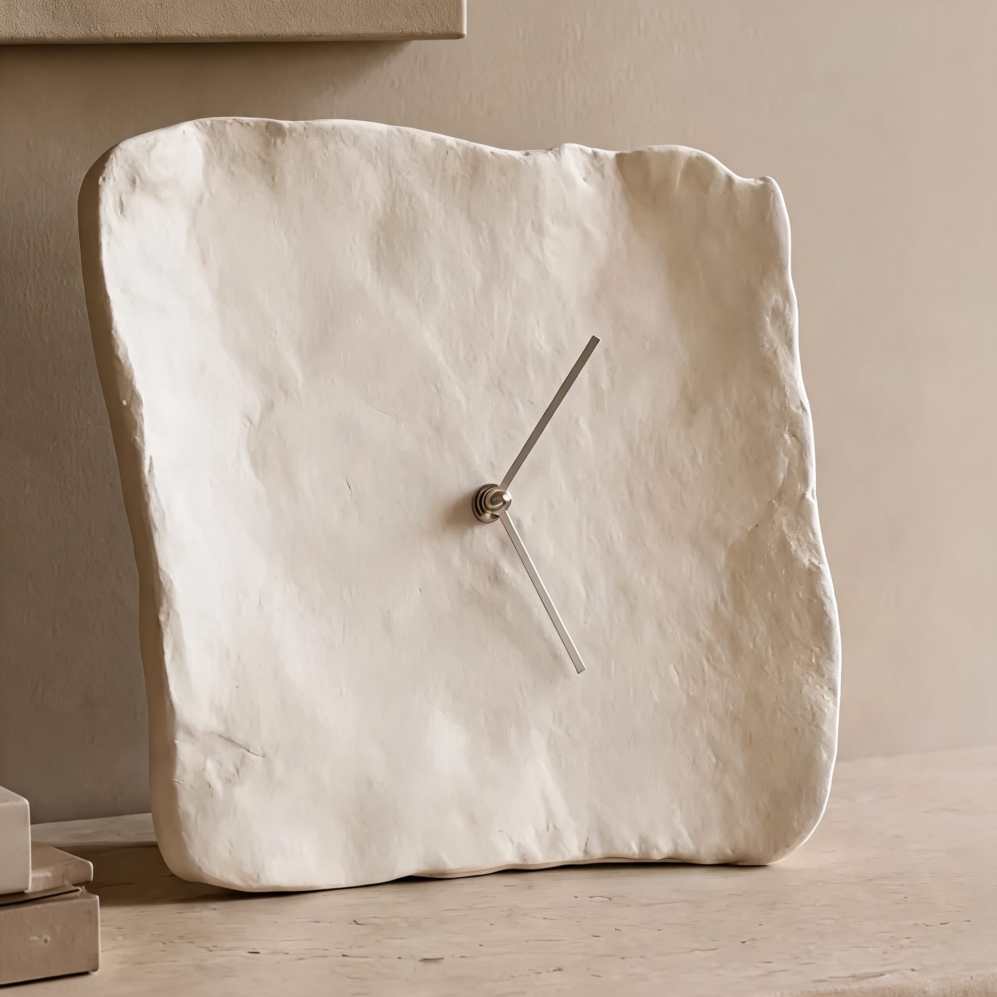 Moderne Wanduhr mit einzigartiger Struktur und leisem Uhrwerk aus Kunstharz, 26 x 27 cm, als Wohnzimmerdekoration | ribuella