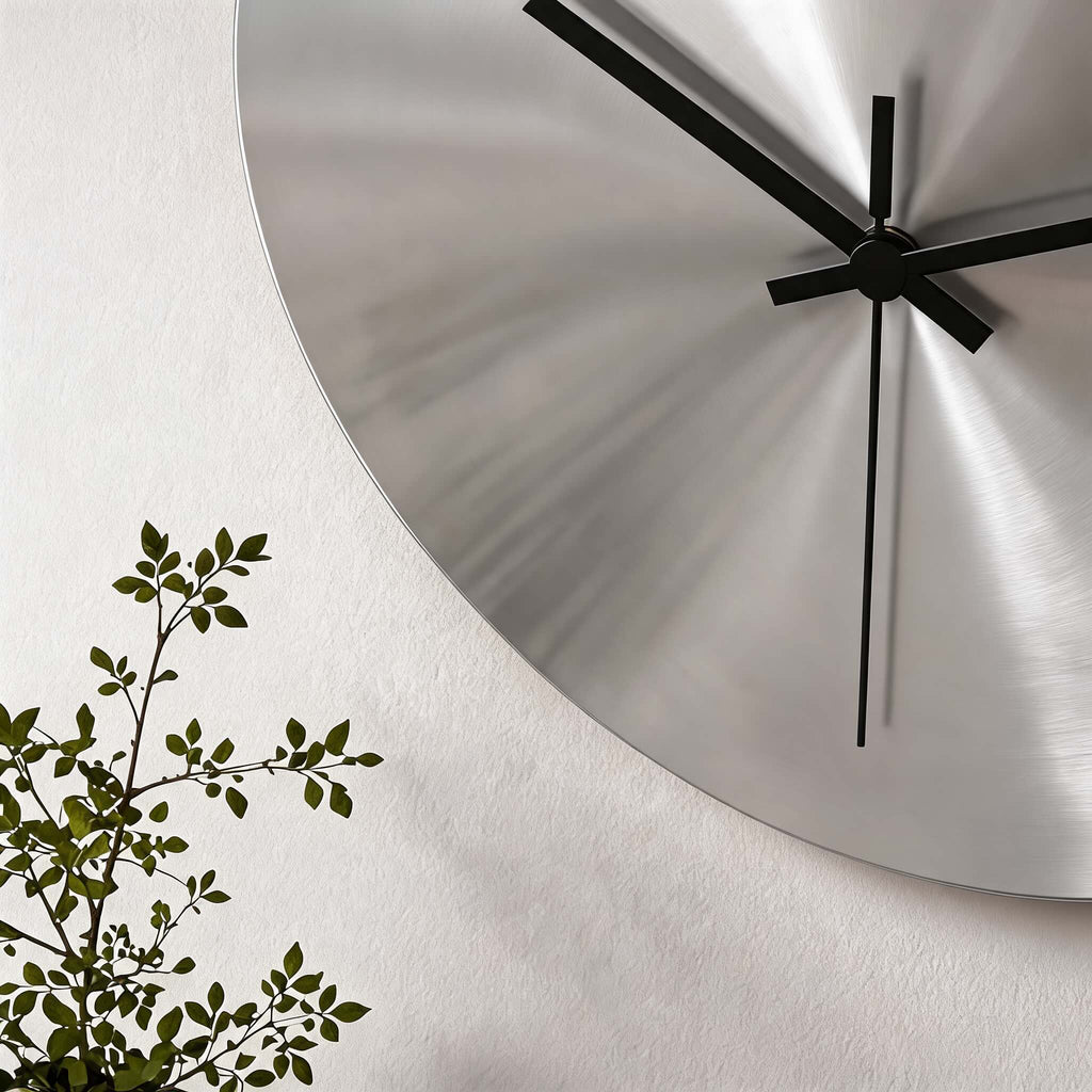 Modern Wall Clock Ultra-Slim Stainless Steel Silent Quartz Minimalist Design for Home Decor | ribuella