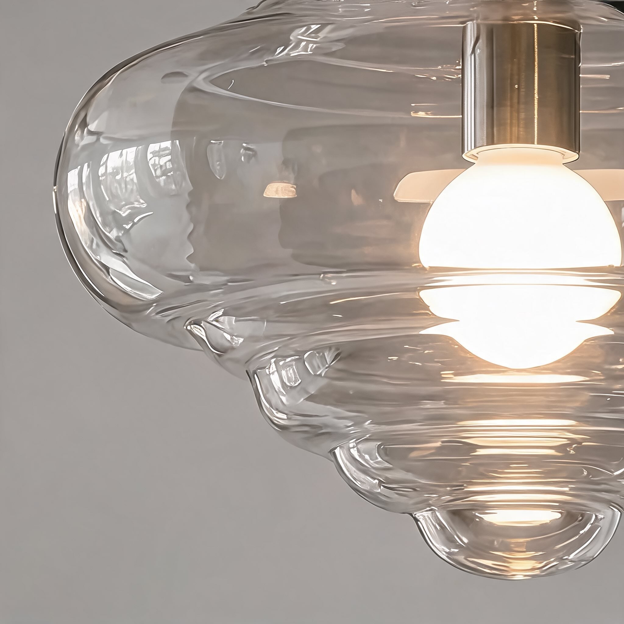 Suspension moderne en verre avec structure LED suspendue réglable pour l’éclairage de la cuisine | ribuella