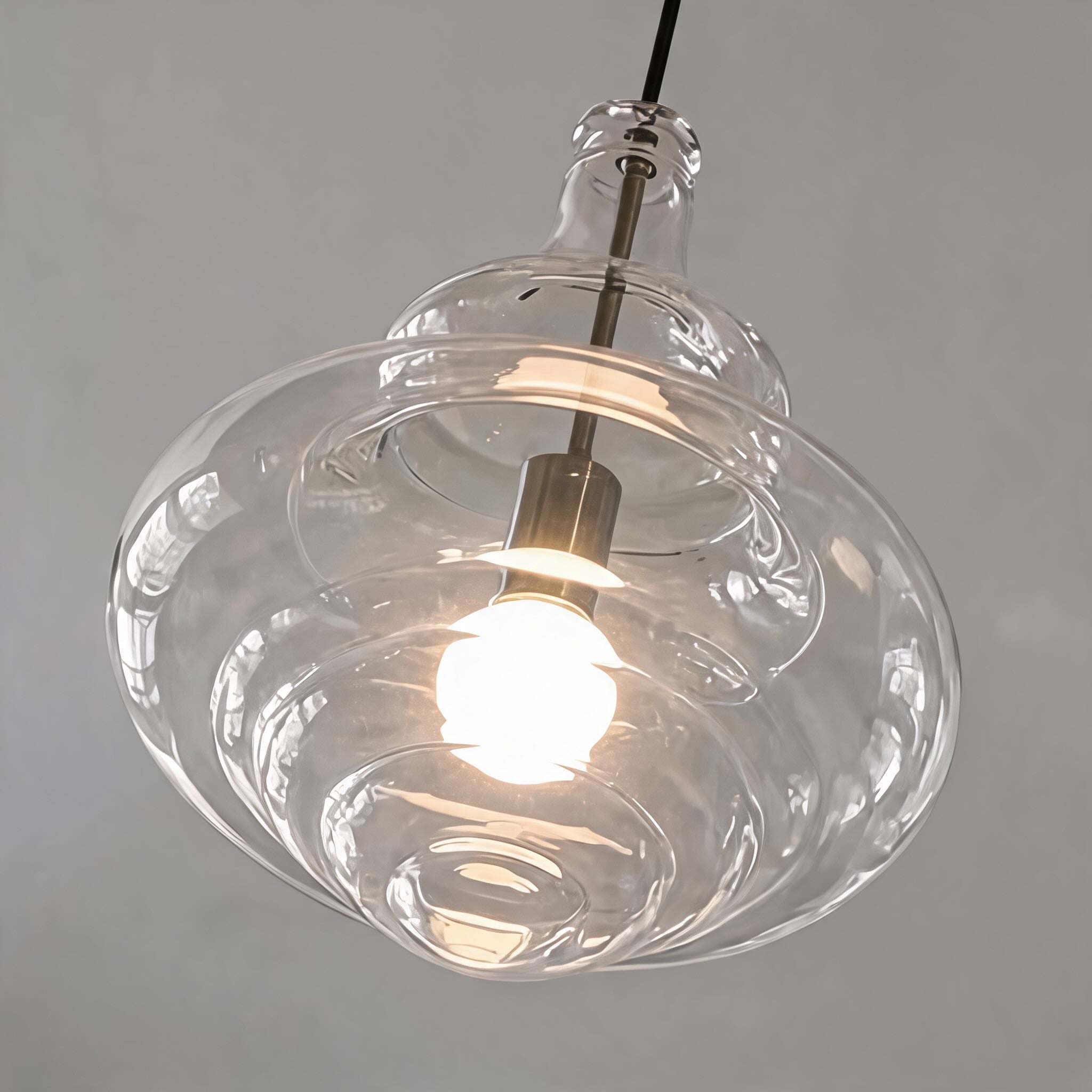 Suspension moderne en verre avec structure LED suspendue réglable pour l’éclairage de la cuisine | ribuella