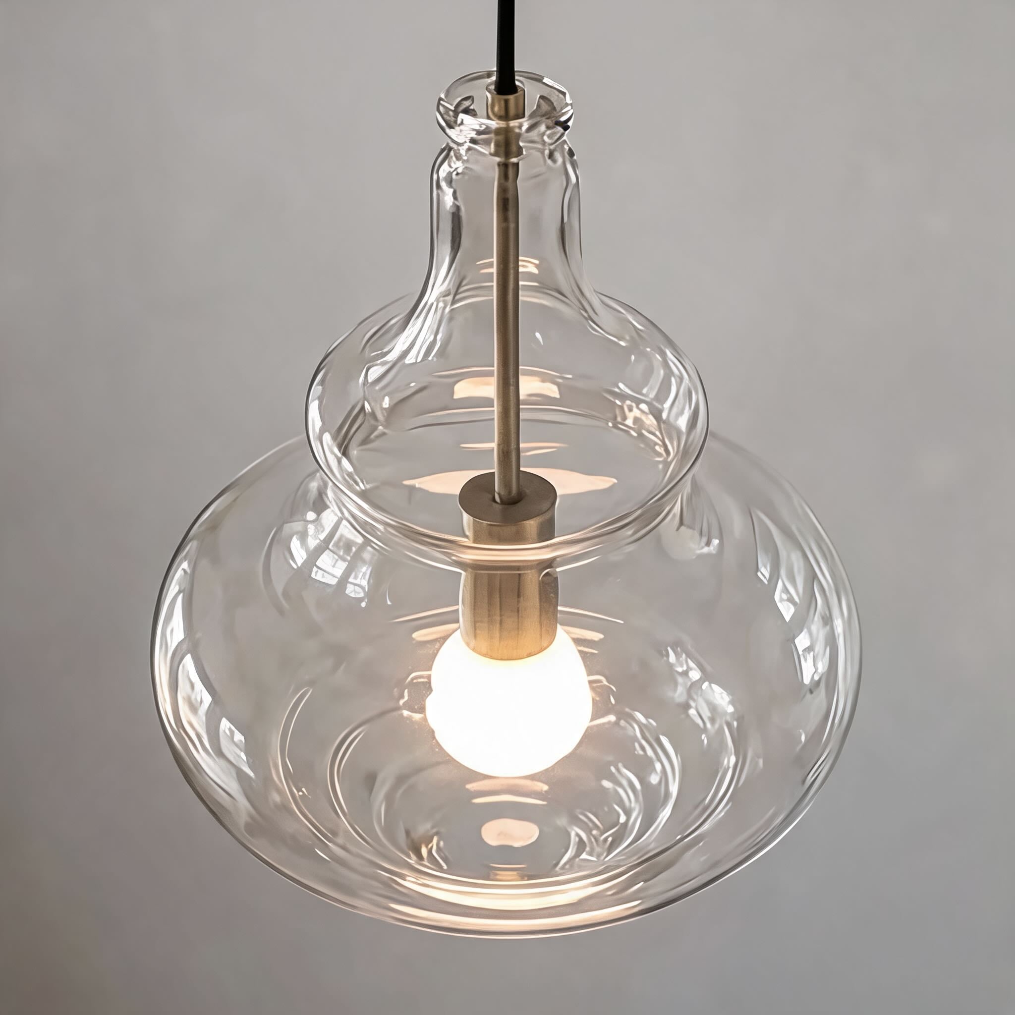 Suspension moderne en verre avec structure LED suspendue réglable pour l’éclairage de la cuisine | ribuella