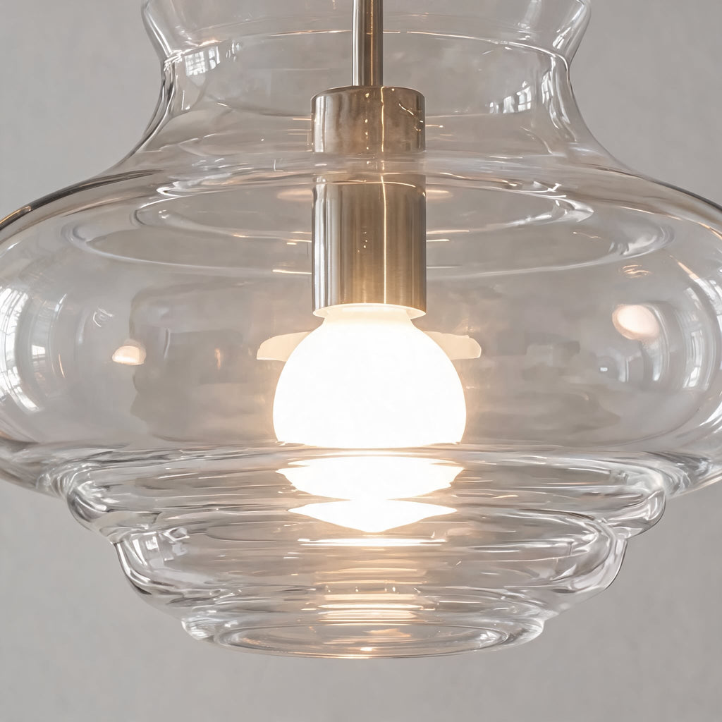 Suspension moderne en verre avec structure LED suspendue réglable pour l’éclairage de la cuisine | ribuella