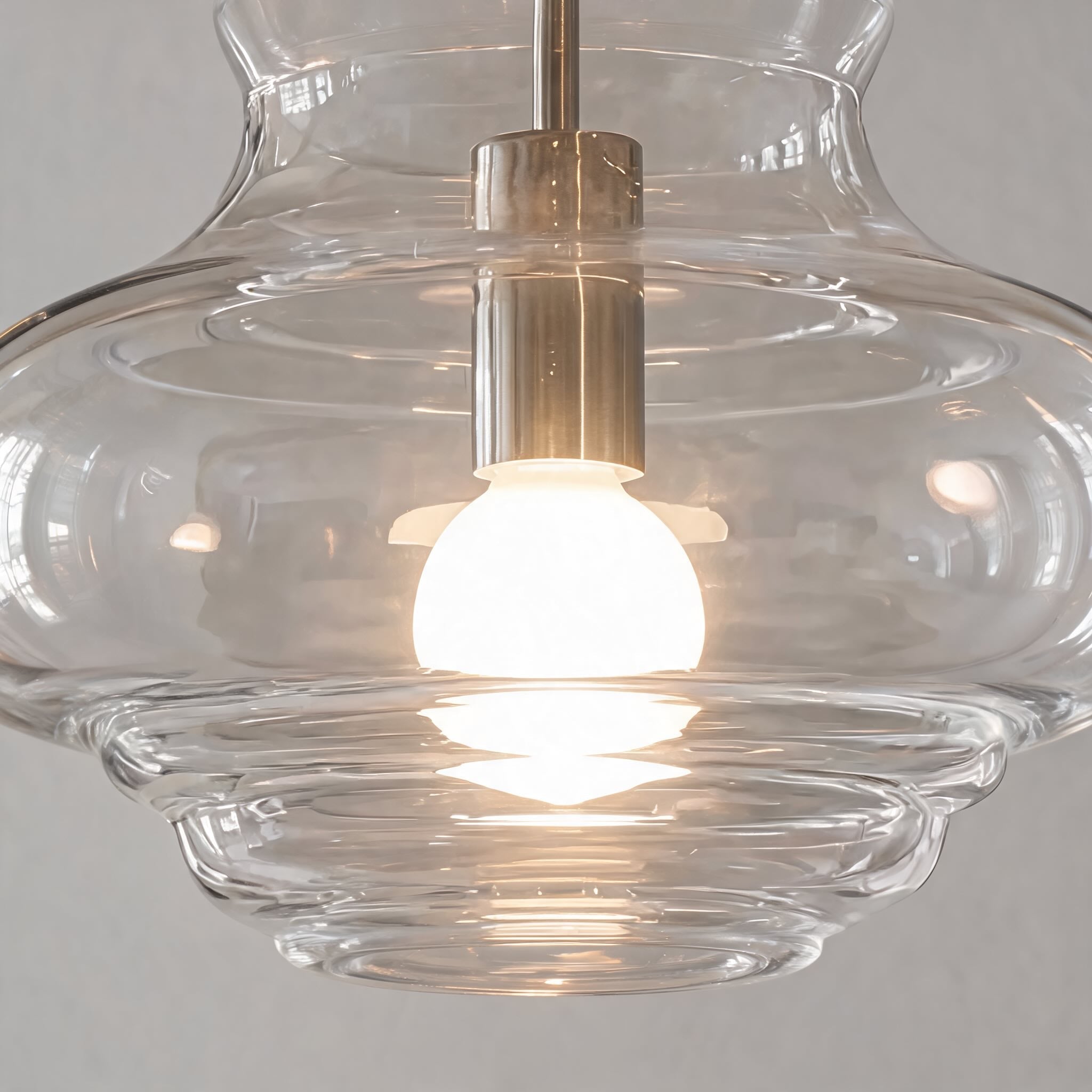 Suspension moderne en verre avec structure LED suspendue réglable pour l’éclairage de la cuisine | ribuella