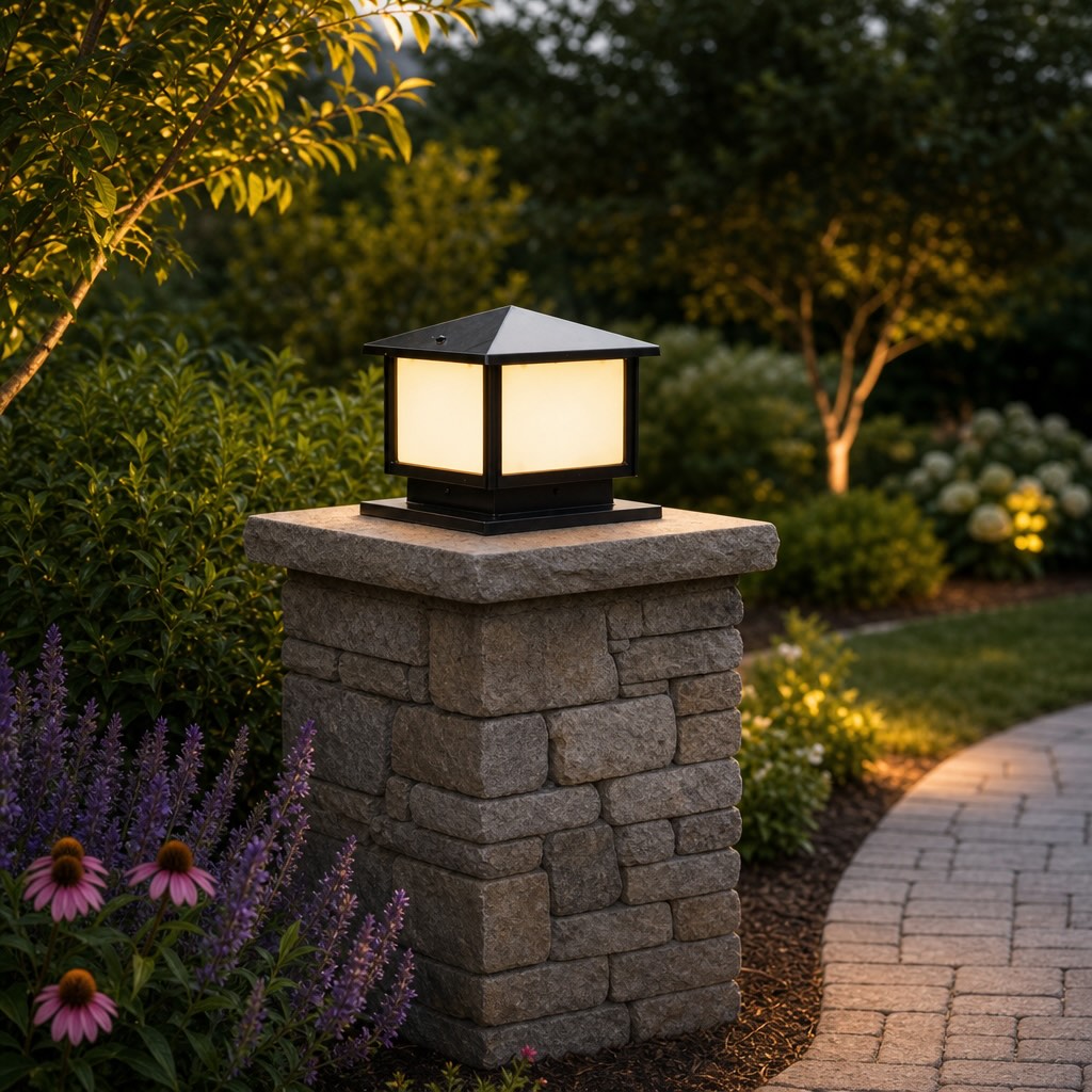 Modern Solar Garden Lights Waterproof Adjustable LED Aluminum Pillar Light with IP54 Rating | ribuella